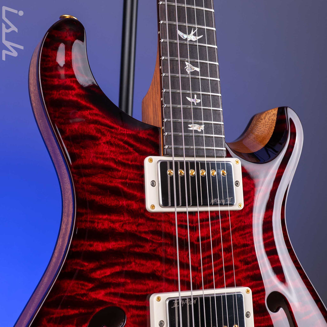 PRS Hollowbody II Piezo 10-Top Fire Red Smokeburst Custom Color