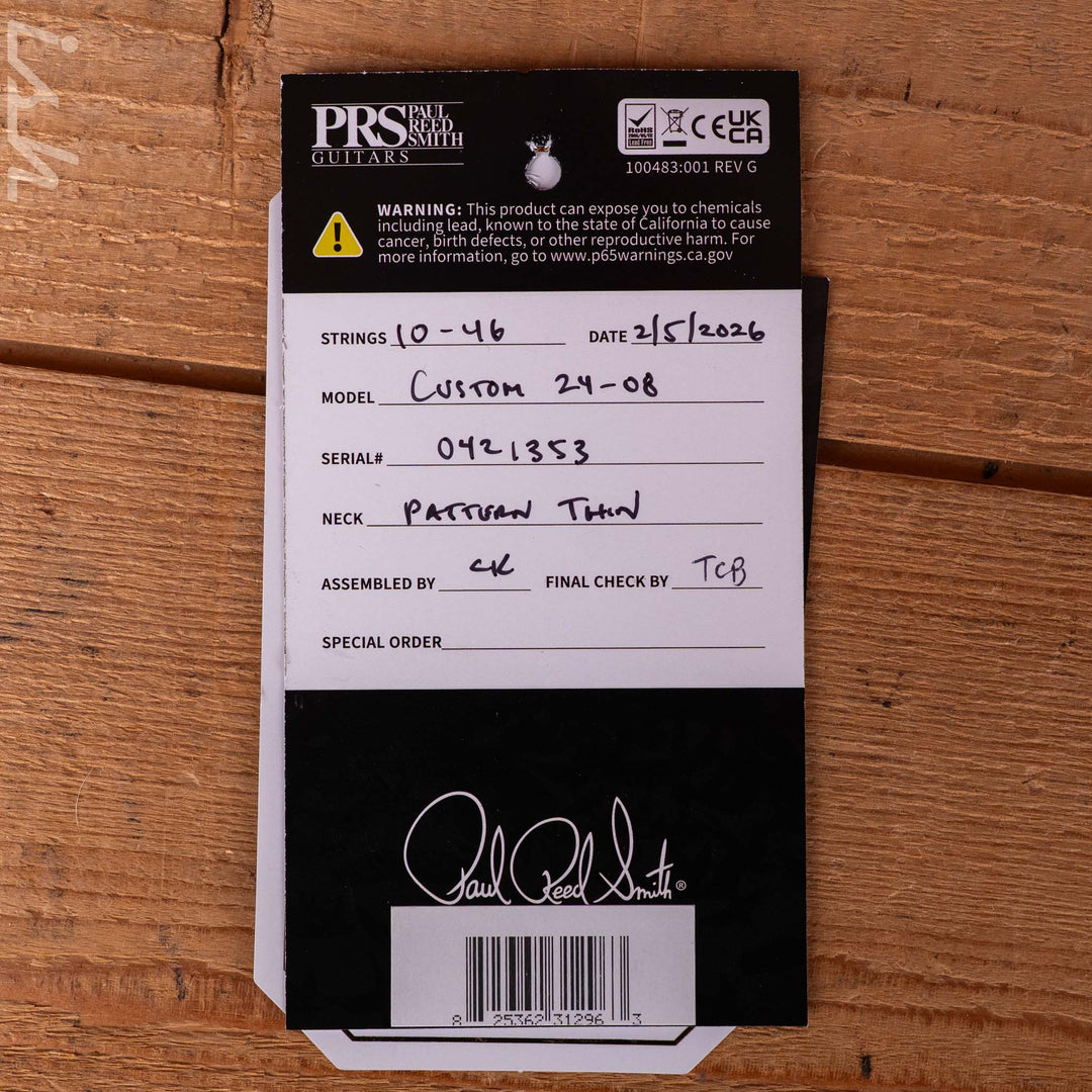 PRS Custom 24-08 Mango Top Limited Edition Purple Mist Smokeburst Custom Color