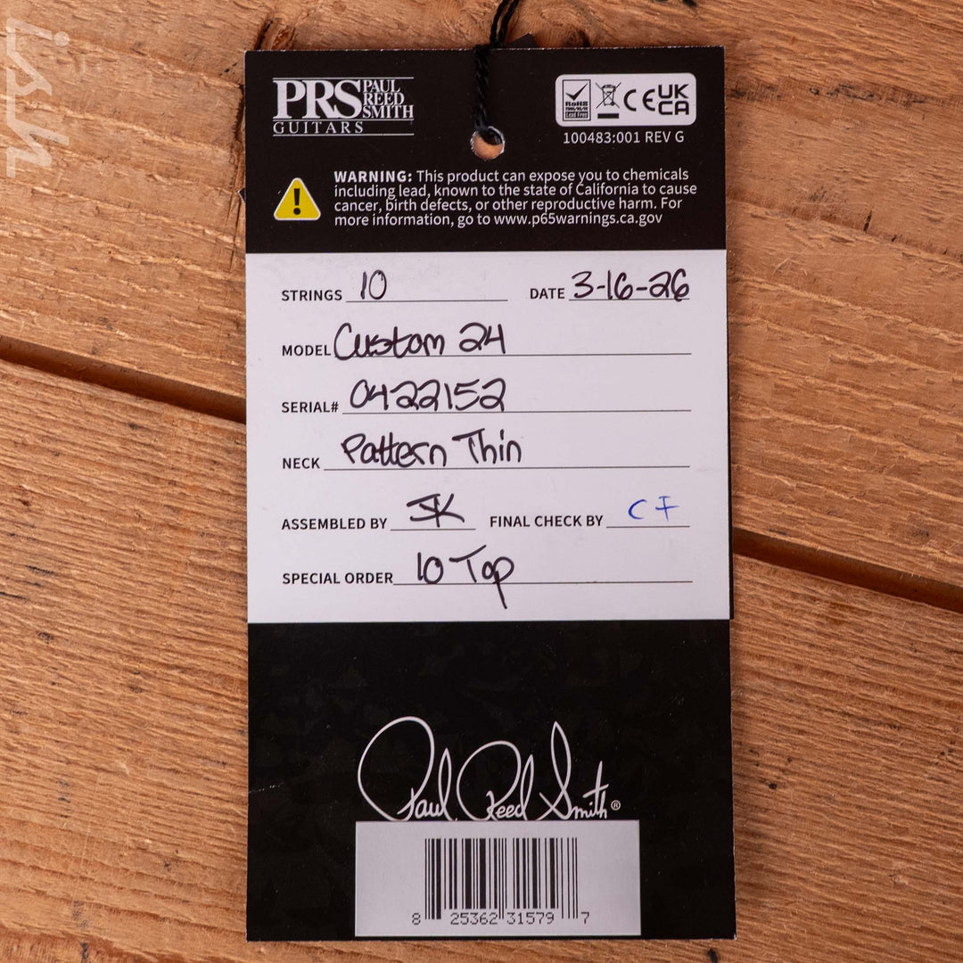PRS Custom 24 10-Top River Blue Custom Color