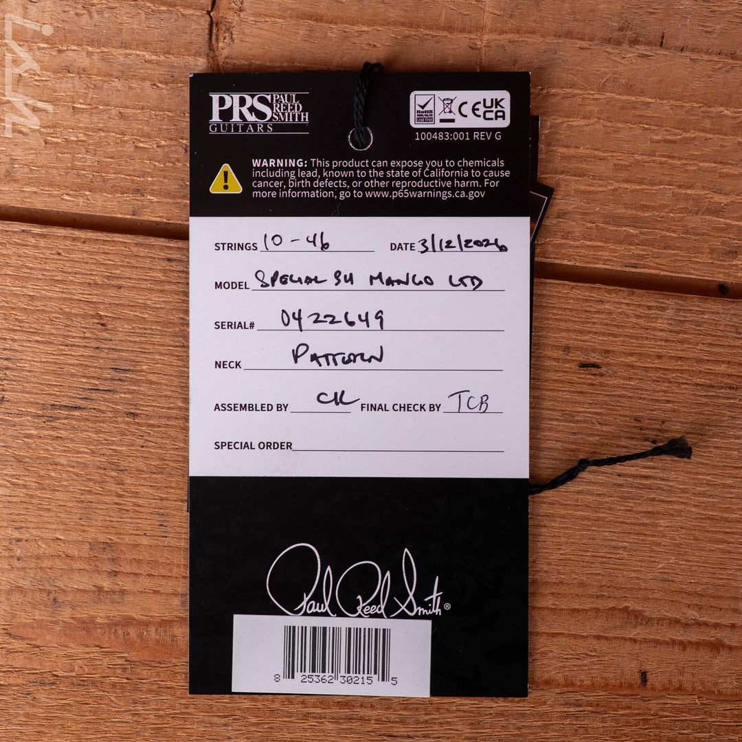 PRS Special Semi-Hollow Mango Top Limited Edition Charcoal Purple Burst