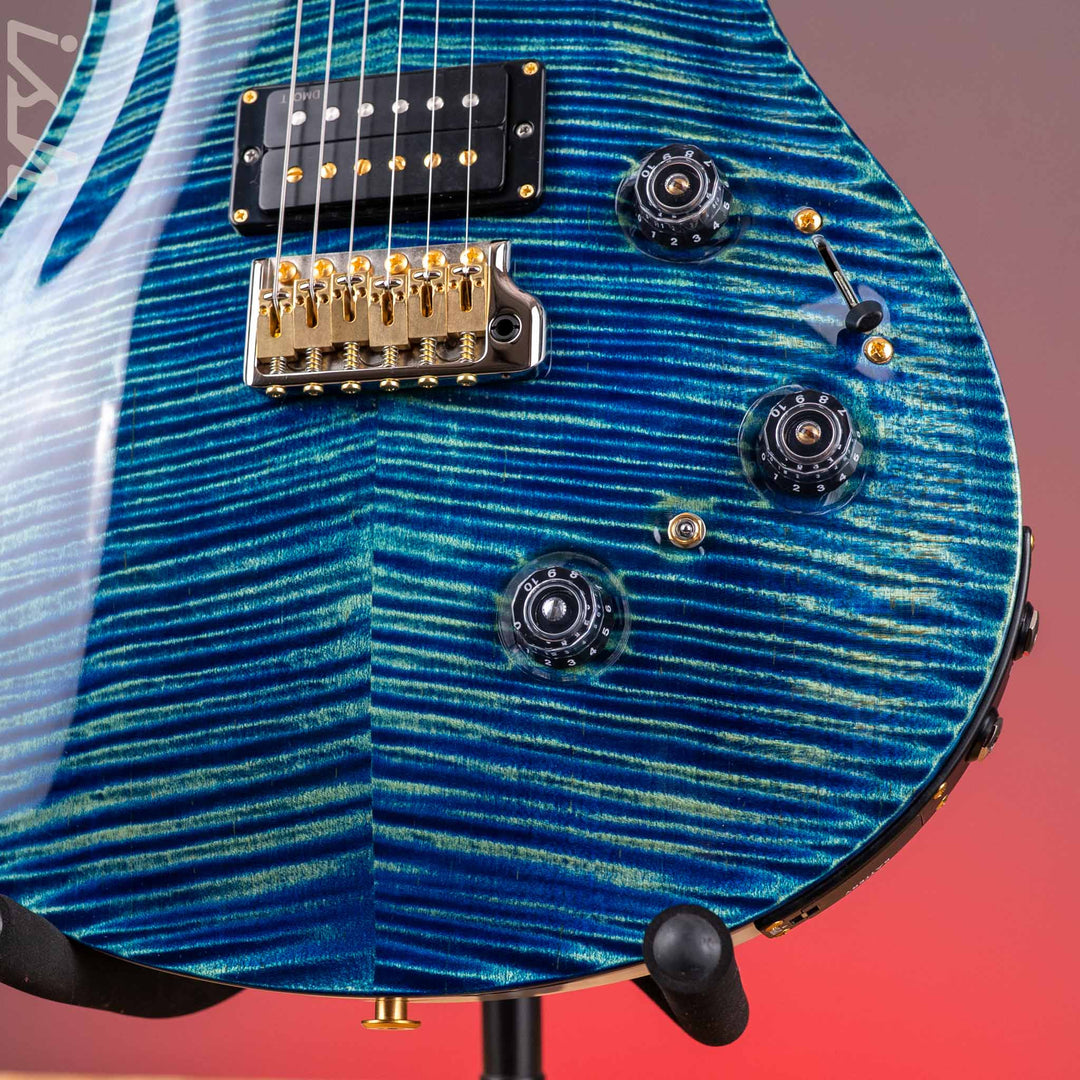 PRS Custom 24 Piezo 10-Top River Blue Pearl