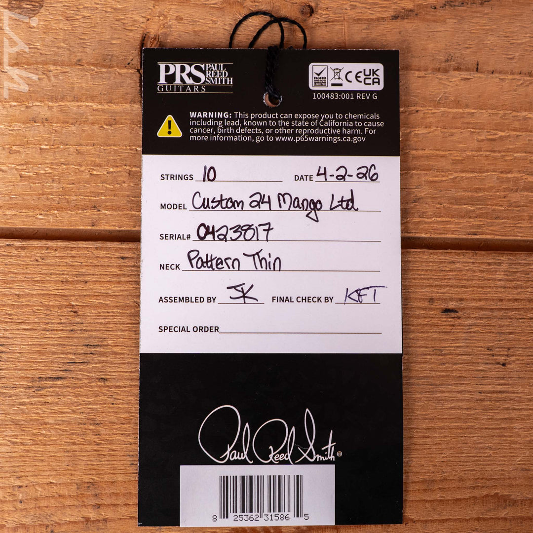 PRS Wood Library Custom 24 Mango Top Sprayer&