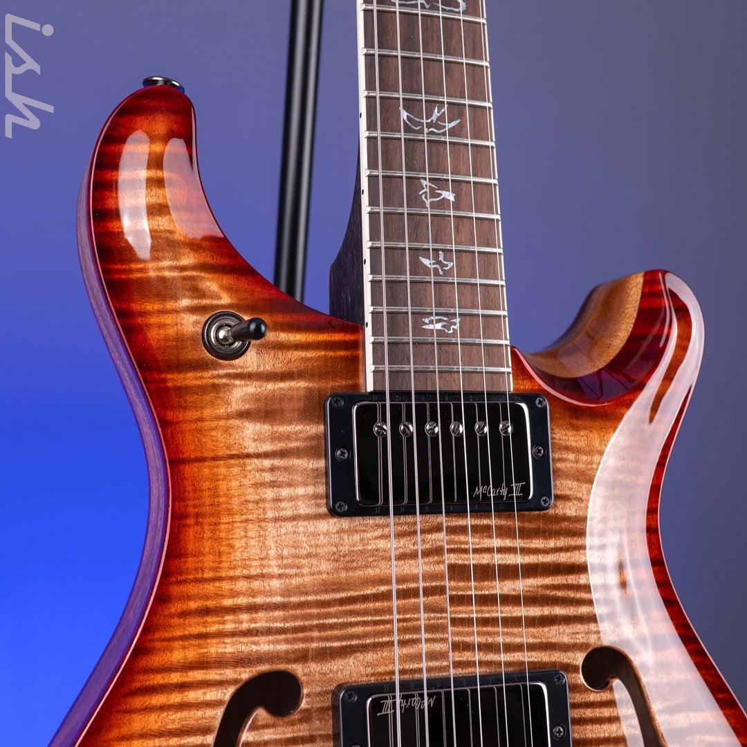 PRS Wood Library Hollowbody II 594 10-Top Brazilian RW Fretboard Autumn Burst Custom Color