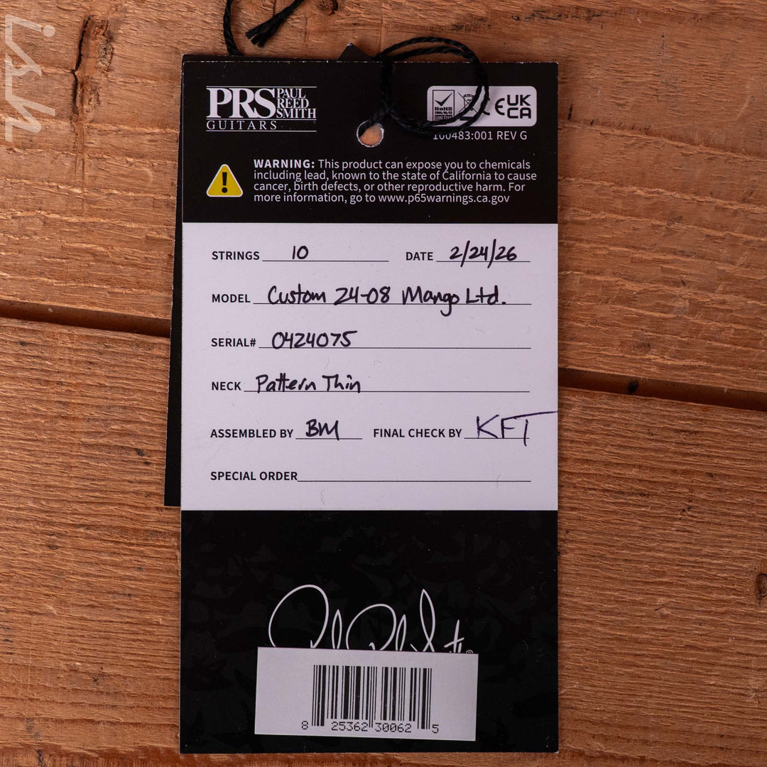 PRS Custom 24-08 Mango Top Limited Edition Purple Mist