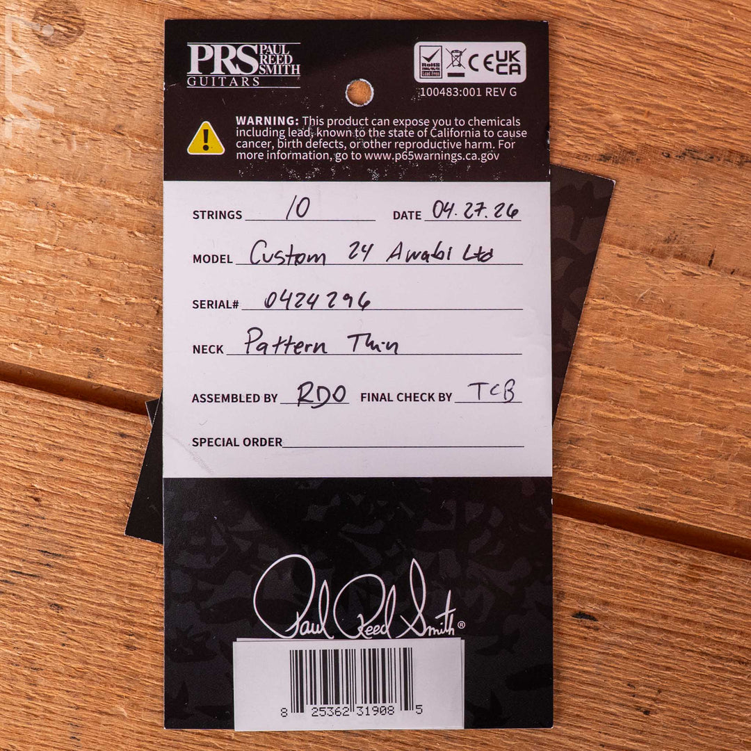 PRS Wood Library Custom 24 Charcoal