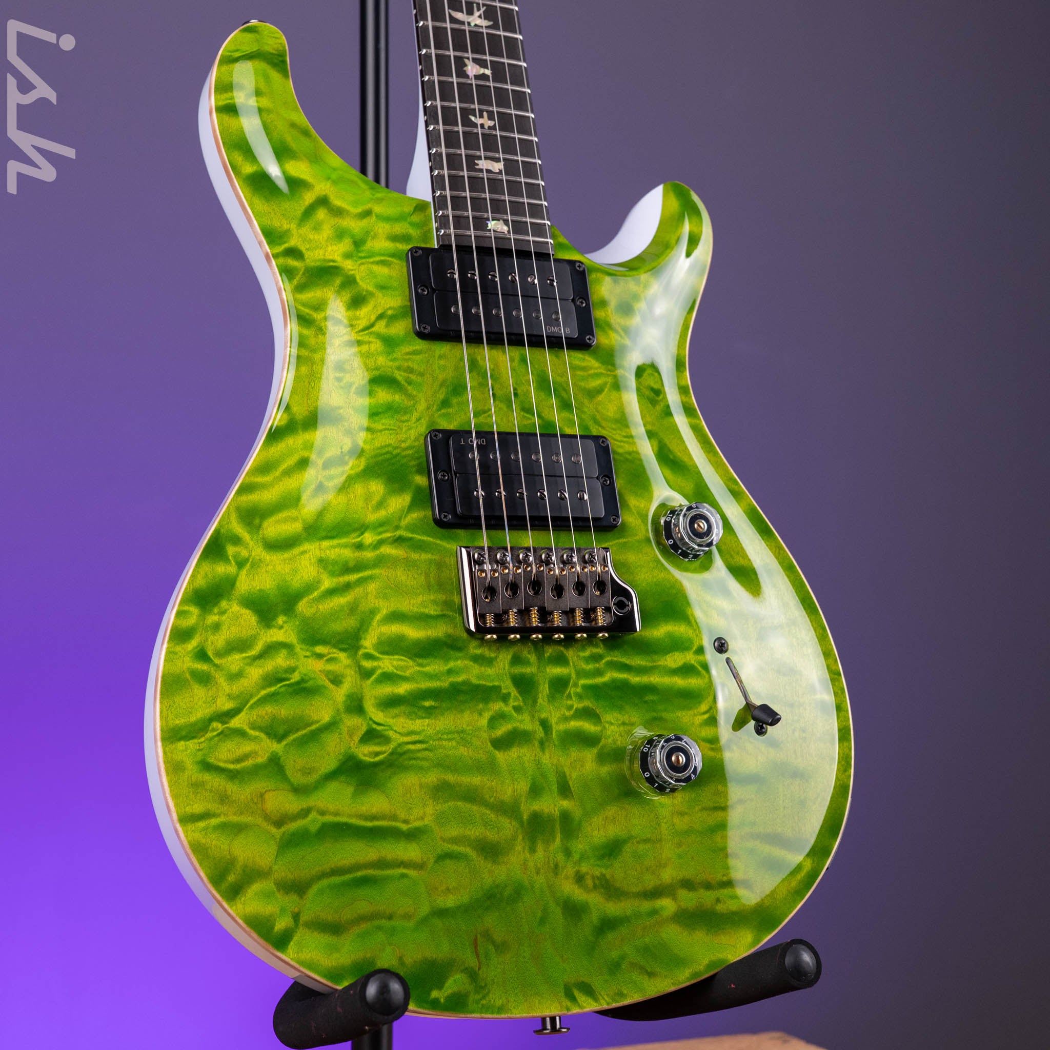 PRS Custom 24 Quilt Artist Top Eriza Verde Green with White Back