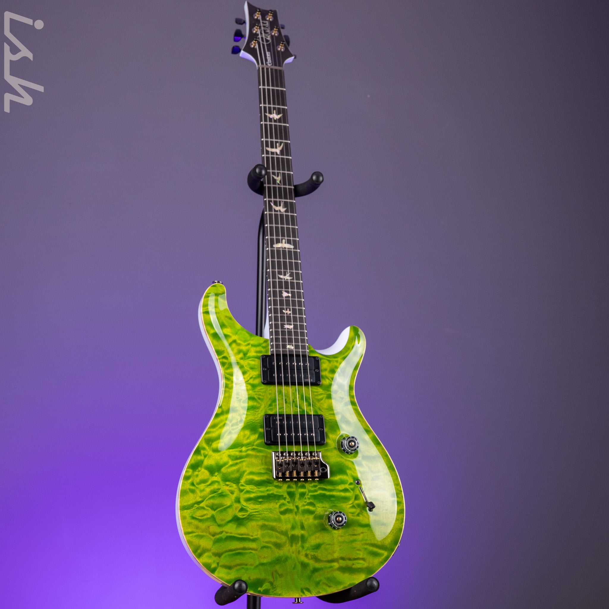PRS Custom 24 Quilt Artist Top Eriza Verde Green with White Back