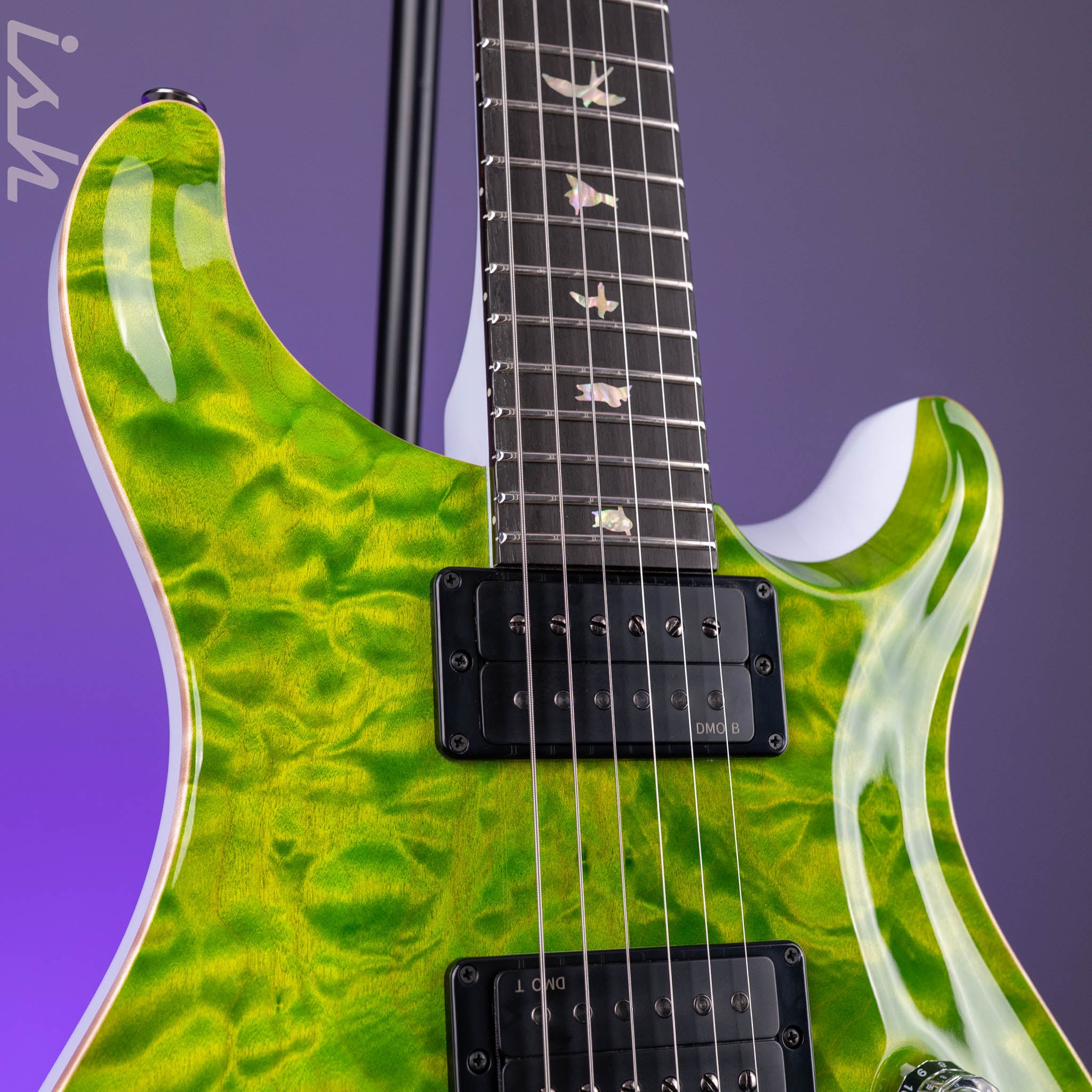 PRS Custom 24 Quilt Artist Top Eriza Verde Green with White Back