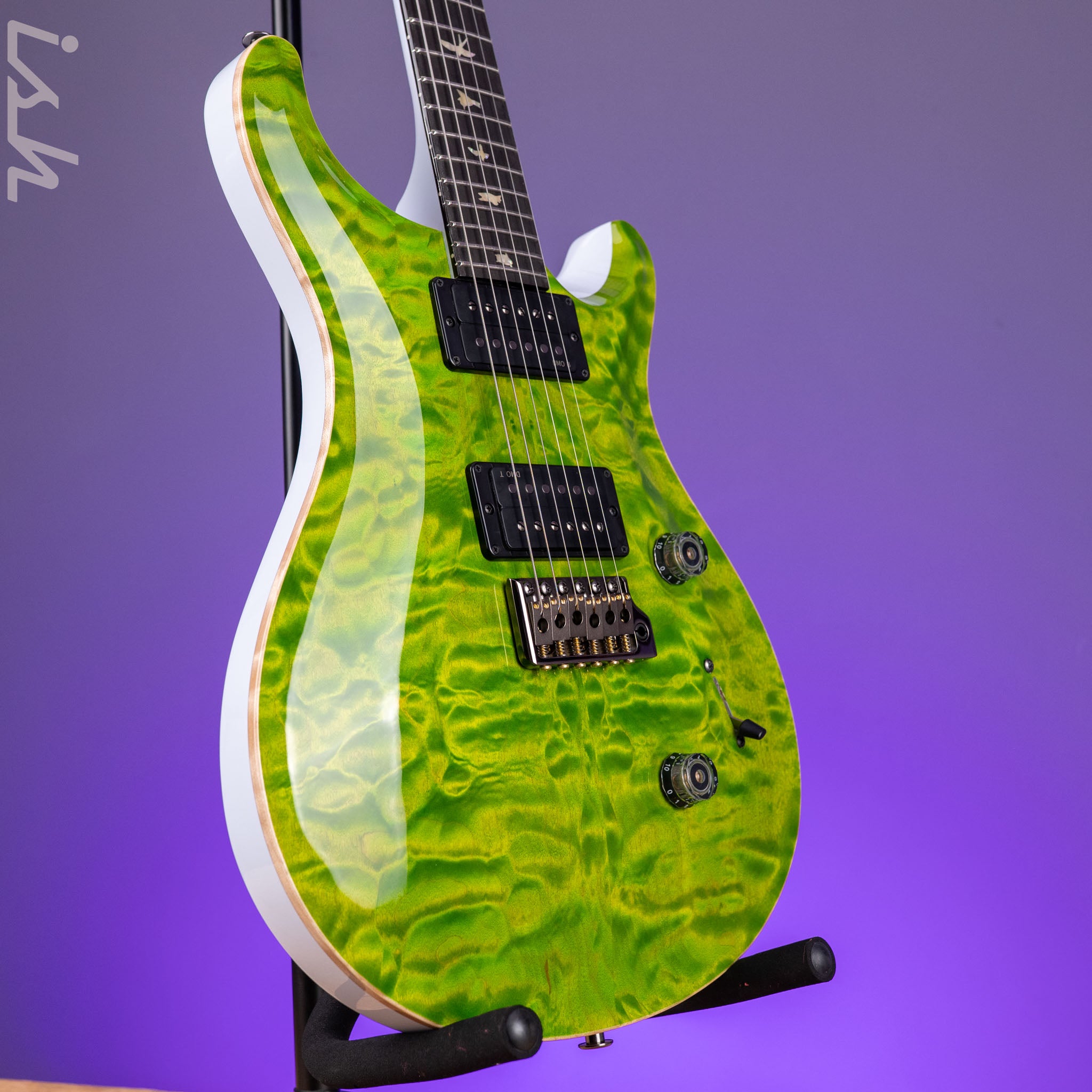 PRS Custom 24 Quilt Artist Top Eriza Verde Green with White Back