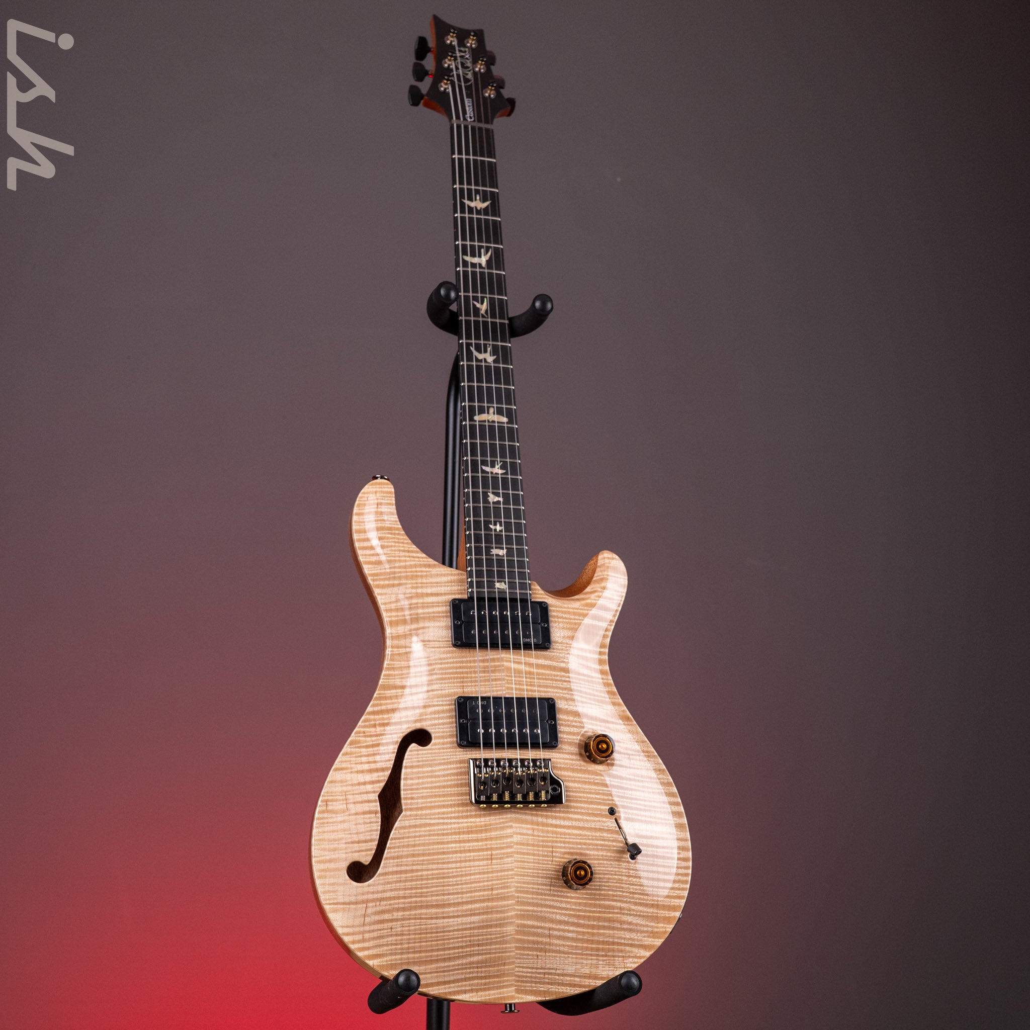 PRS Wood Library Custom 24 Semi-Hollow Flame Artist Top Natural