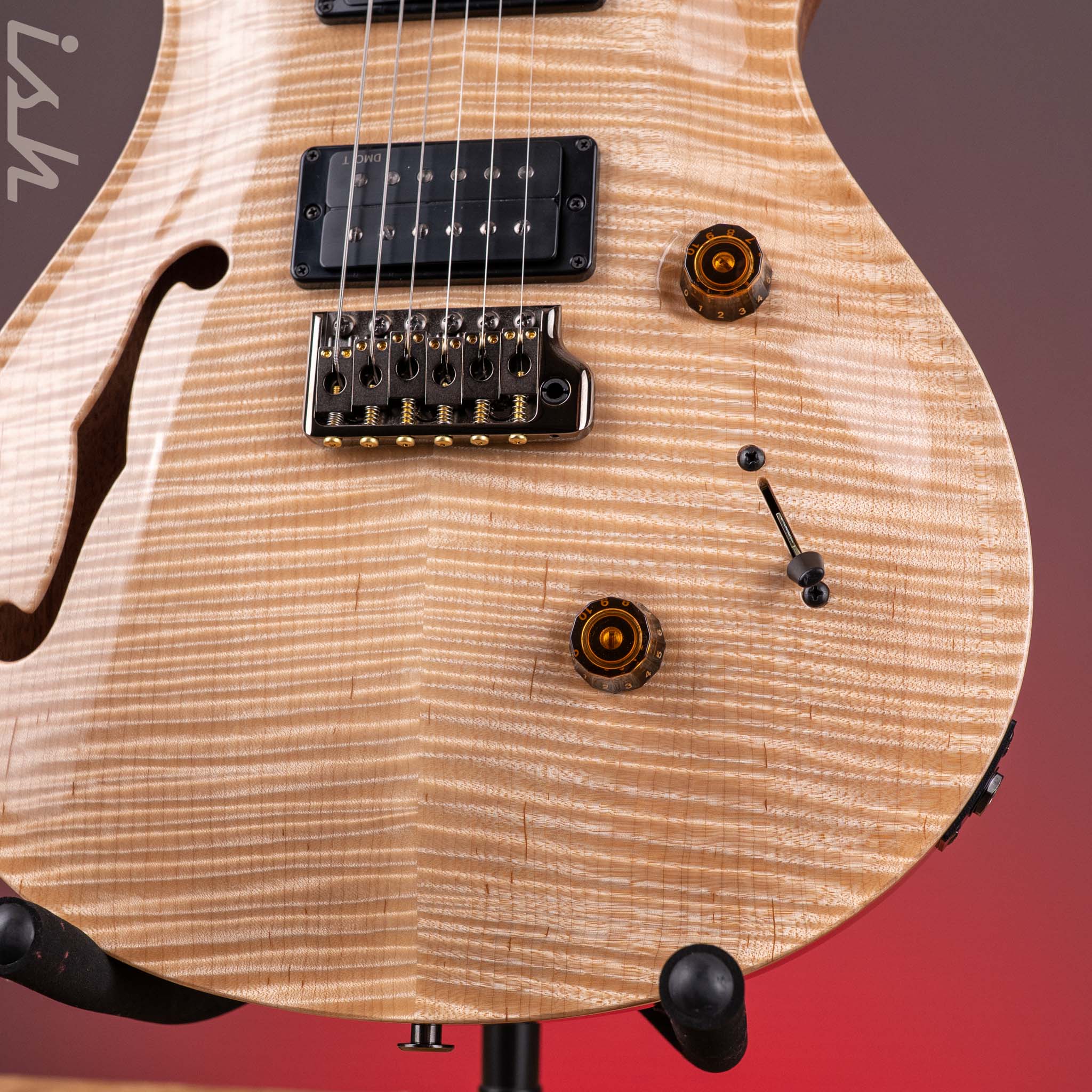 PRS Wood Library Custom 24 Semi-Hollow Flame Artist Top Natural