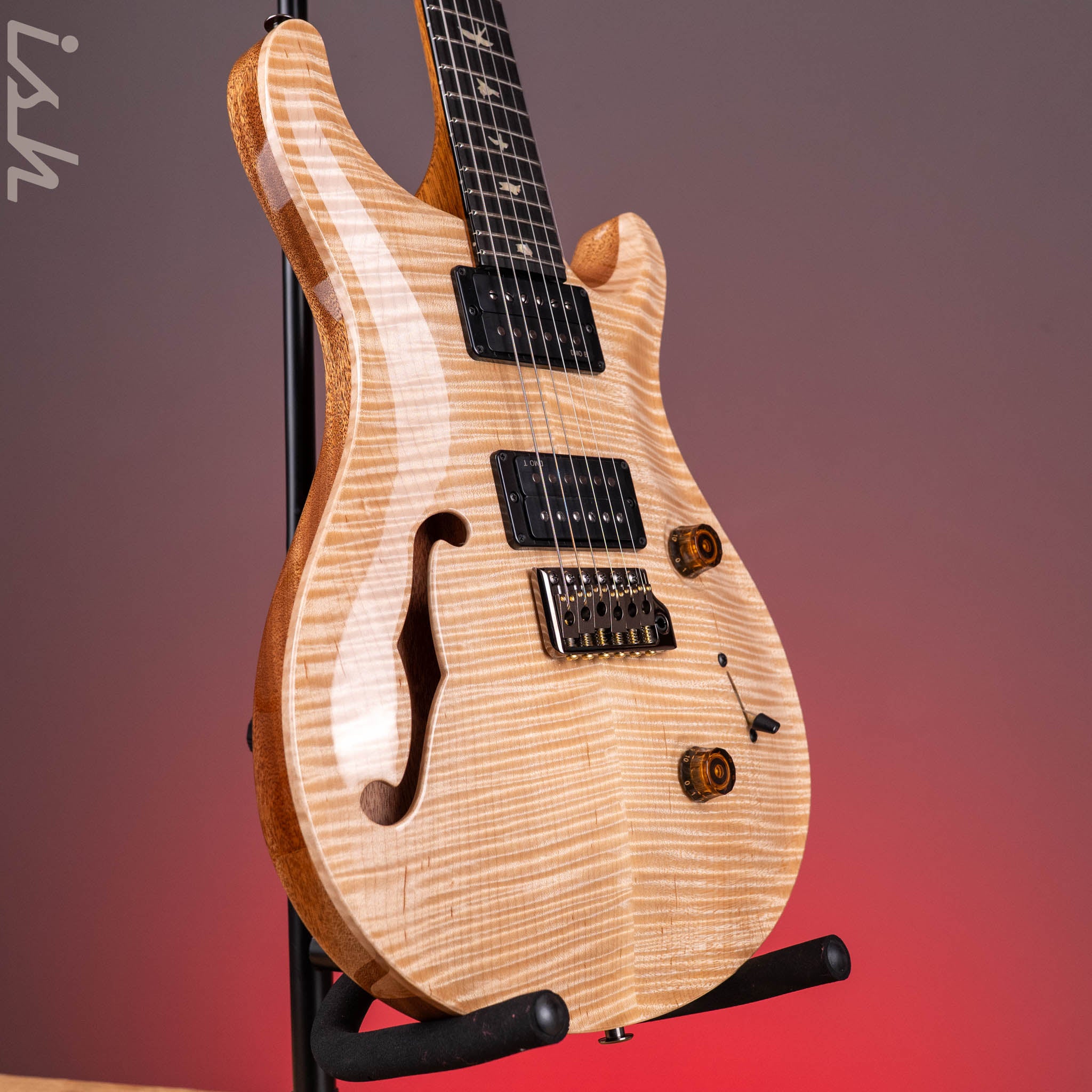 PRS Wood Library Custom 24 Semi-Hollow Flame Artist Top Natural