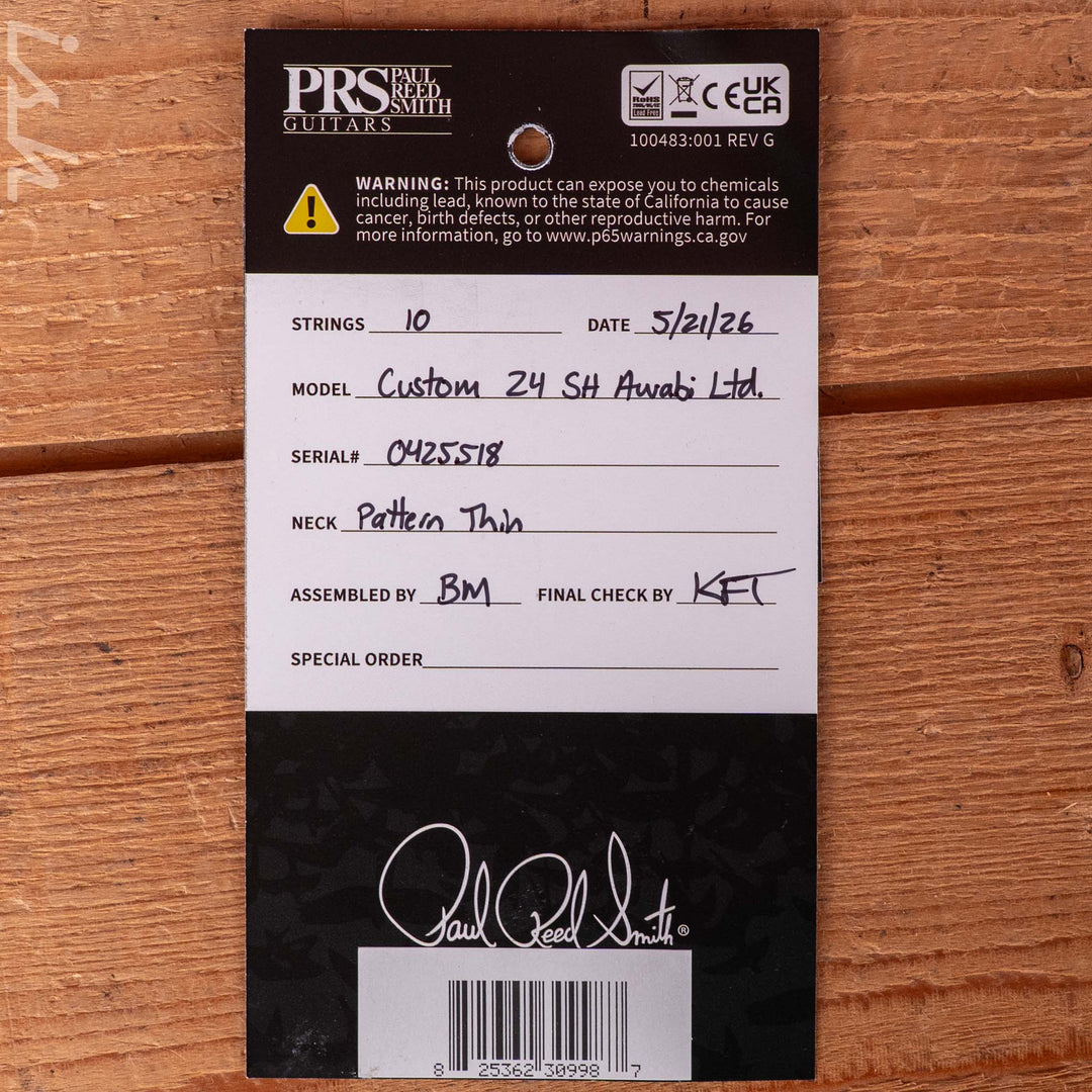 PRS Wood Library Custom 24 Semi-Hollow Flame Artist Top Faded Indigo