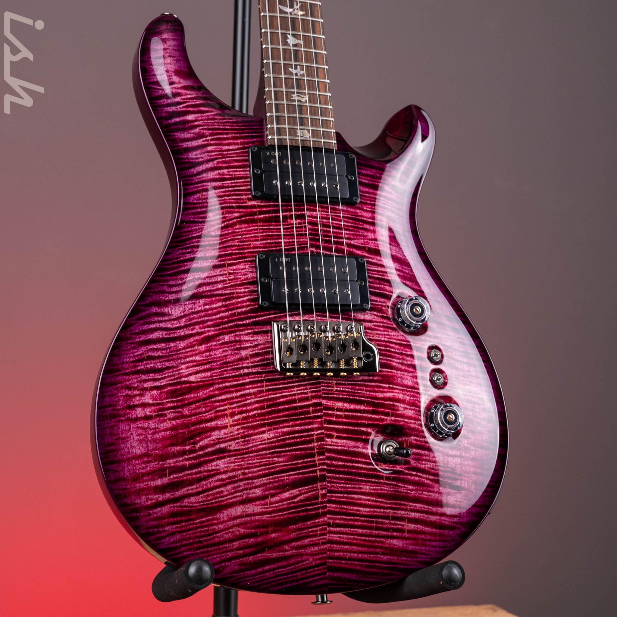 PRS Wood Library Custom 24-08 10-Top DMO Raspberry Smokeburst