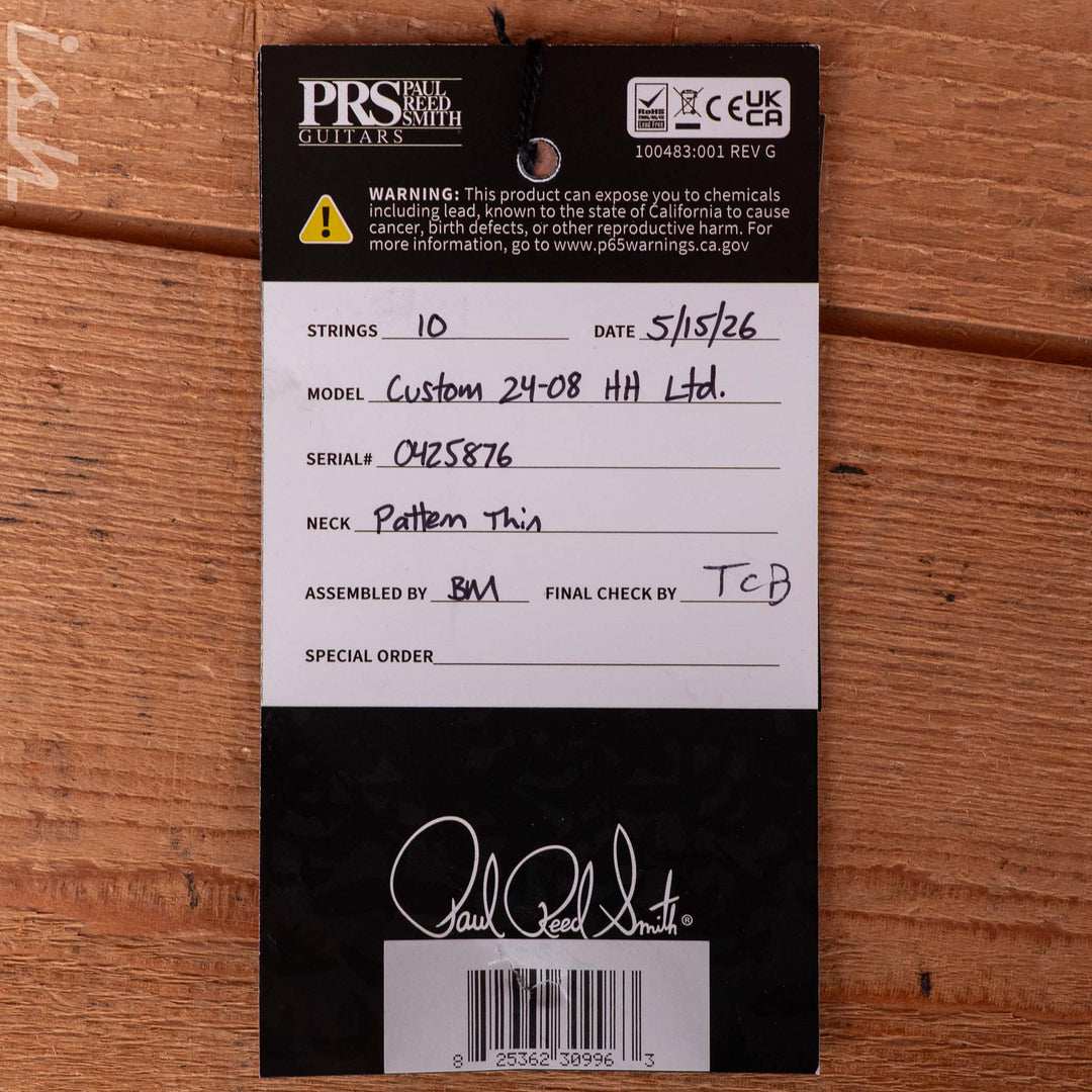 PRS Wood Library Custom 24-08 10-Top DMO Raspberry Smokeburst