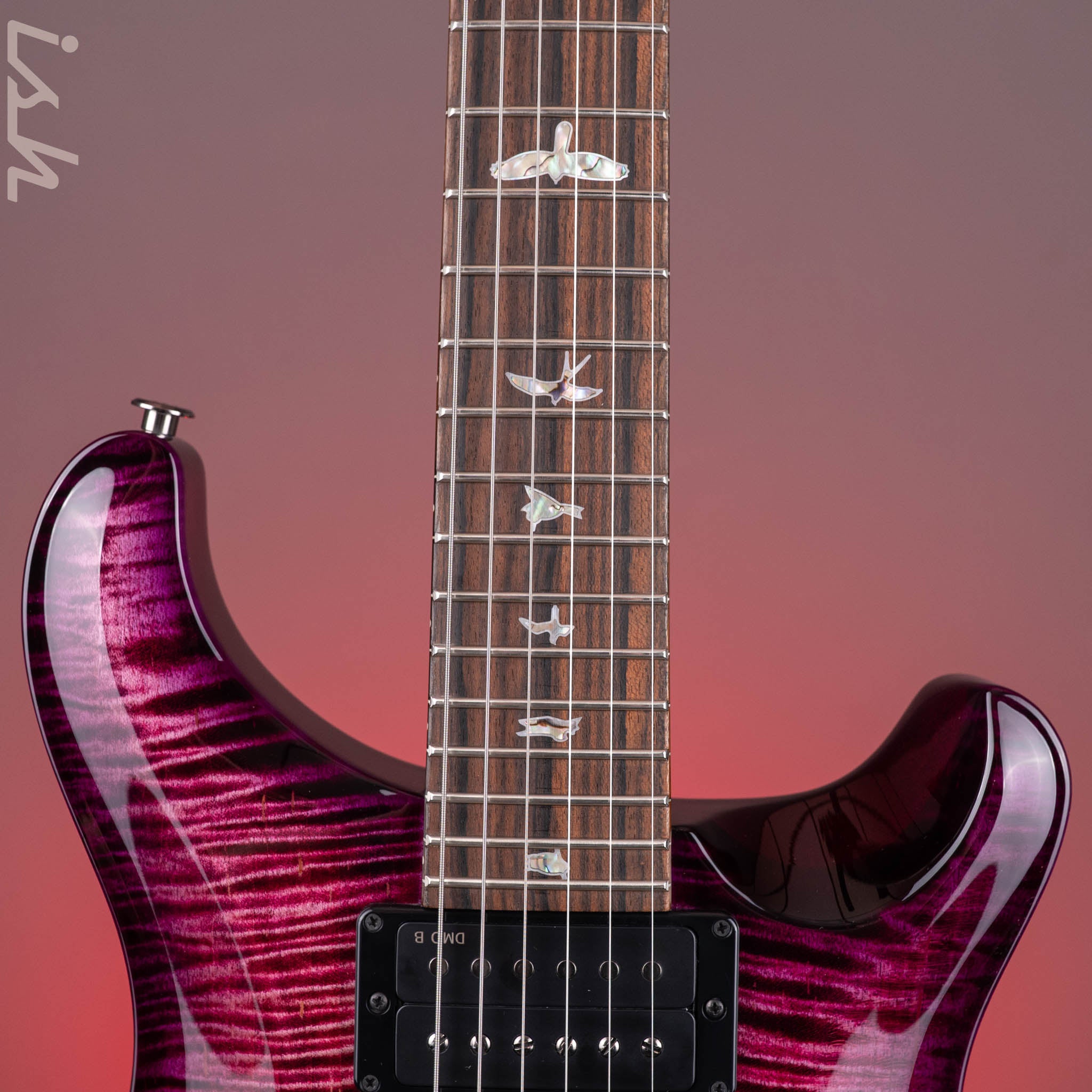 PRS Wood Library Custom 24-08 10-Top DMO Raspberry Smokeburst