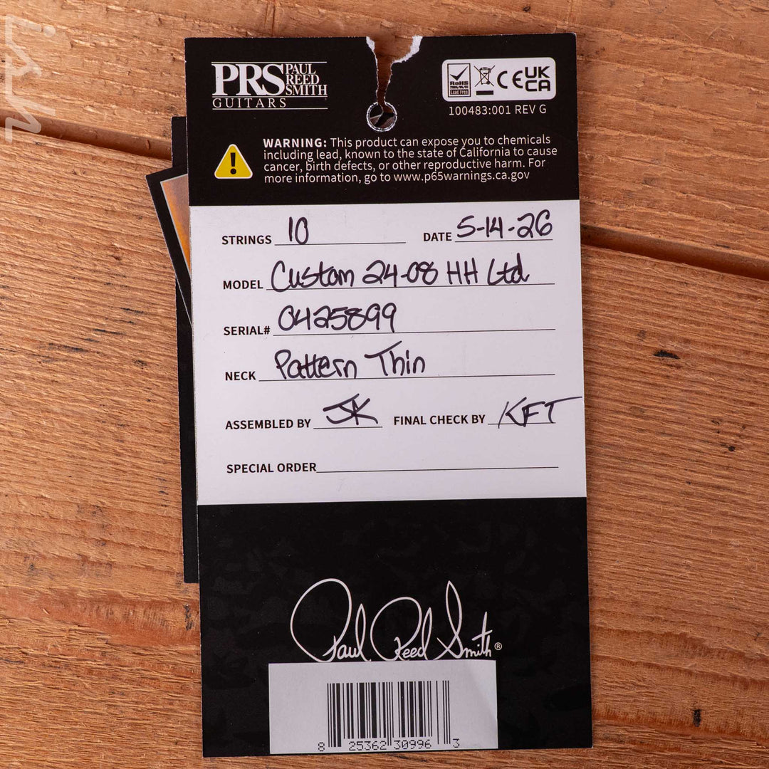 PRS Wood Library Custom 24-08 10-Top DMO Natural Smokeburst