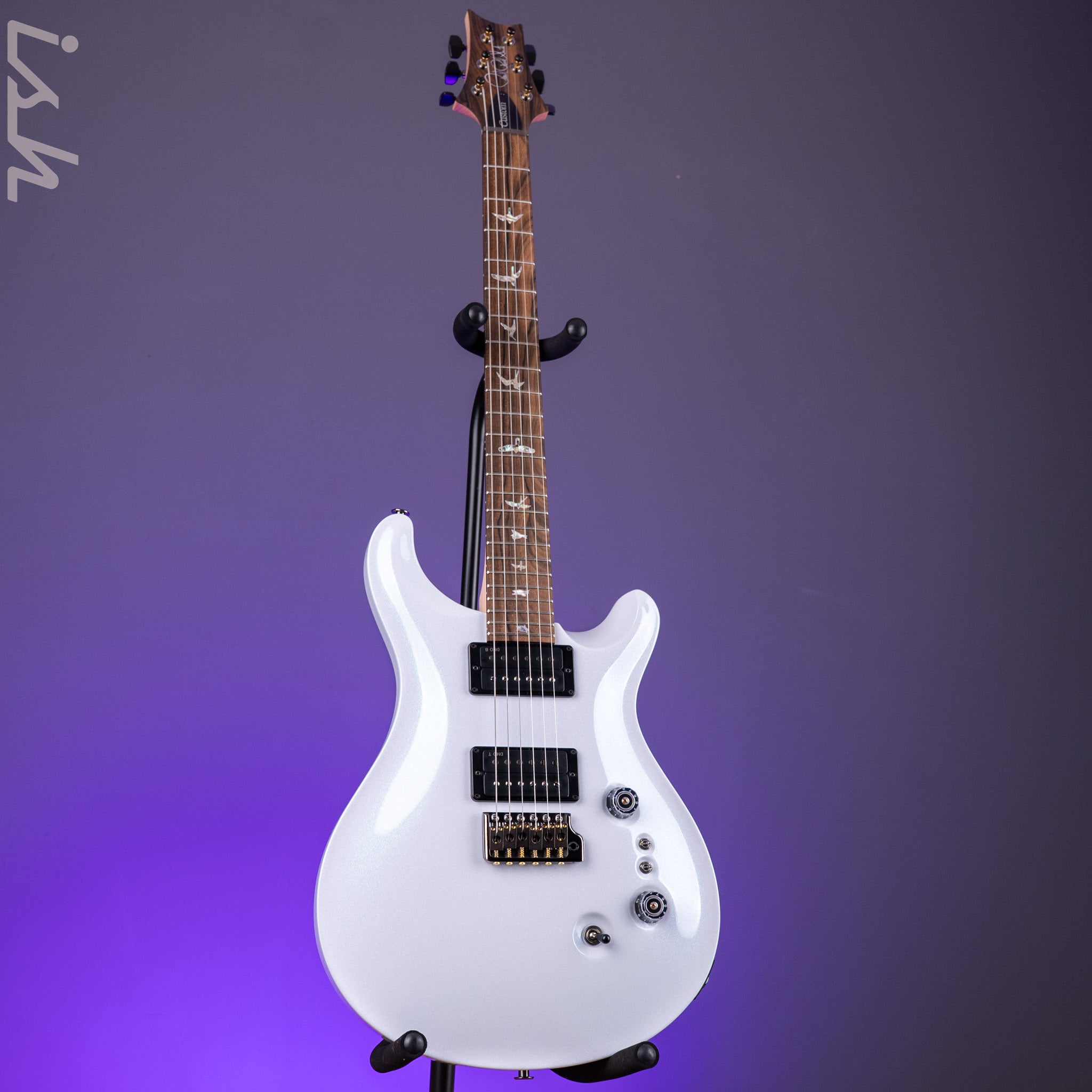 PRS Wood Library Custom 24-08 Pearl White Holoflake DMO Pickups