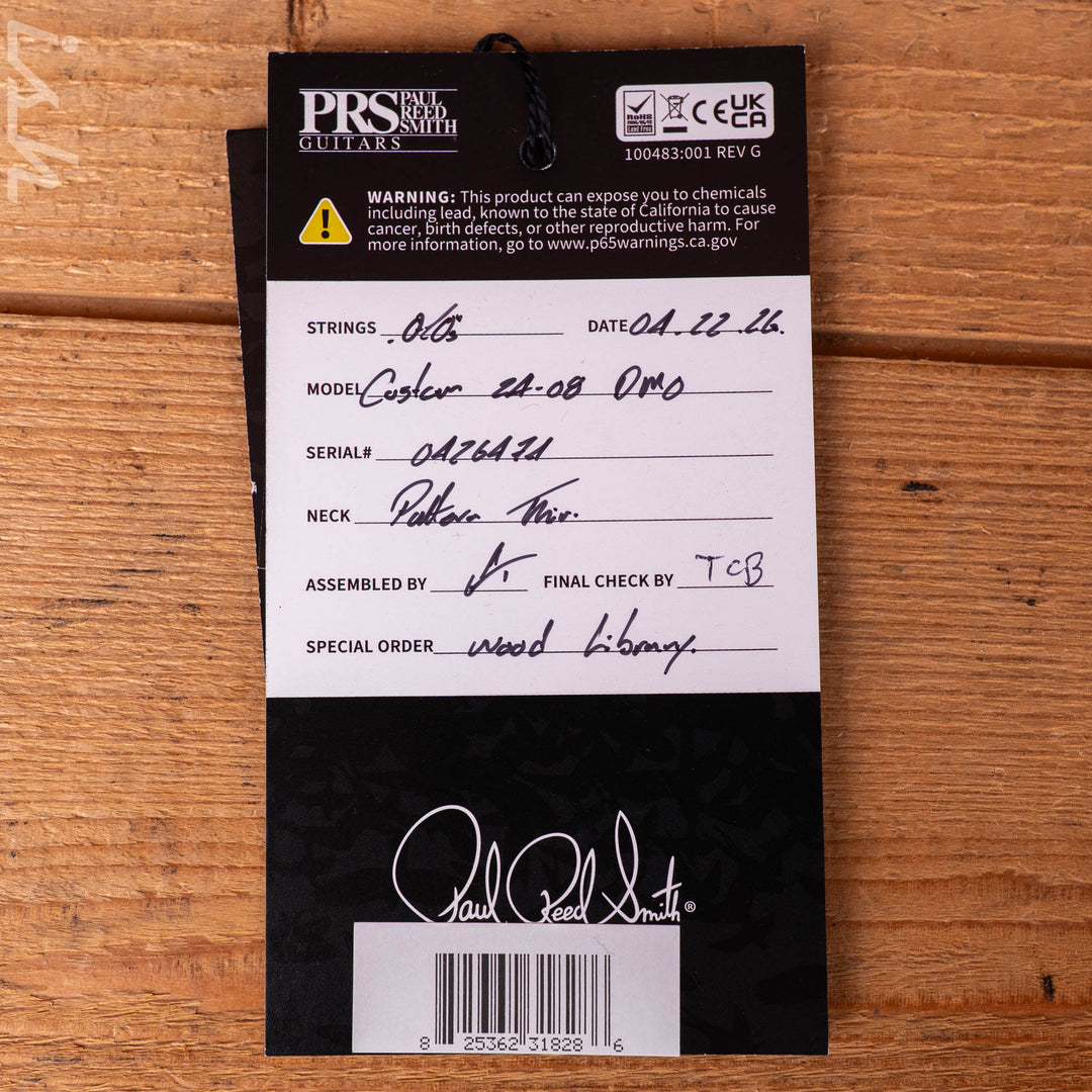 PRS Wood Library Custom 24-08 Blue Green Colorshift Hollowflake Custom Color