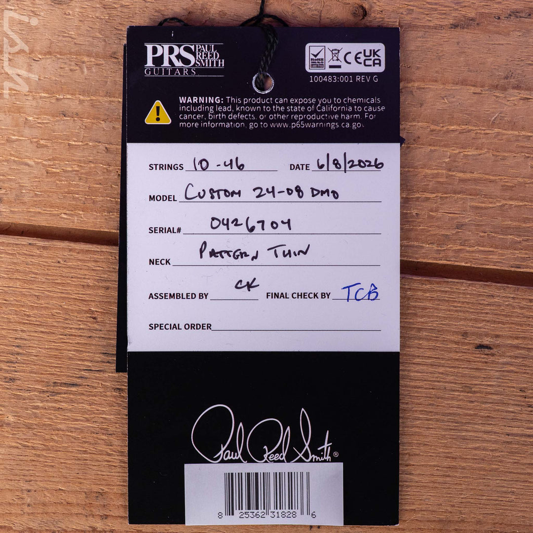 PRS Wood Library Custom 24-08 Gold Green Blue Colorshift Custom Color