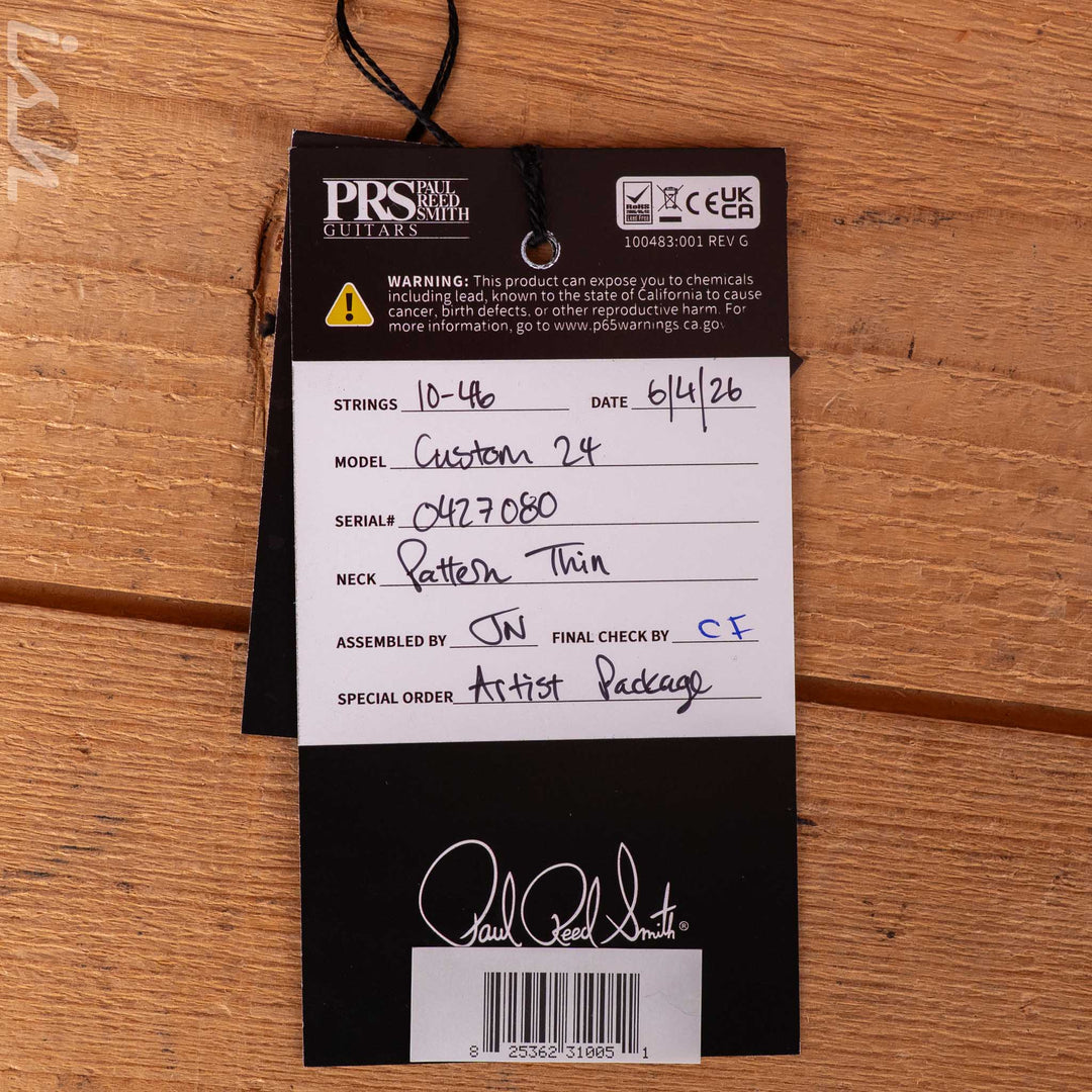 PRS Wood Library Custom 24 Artist Quilt Maple Custom Color Bahamian Blue