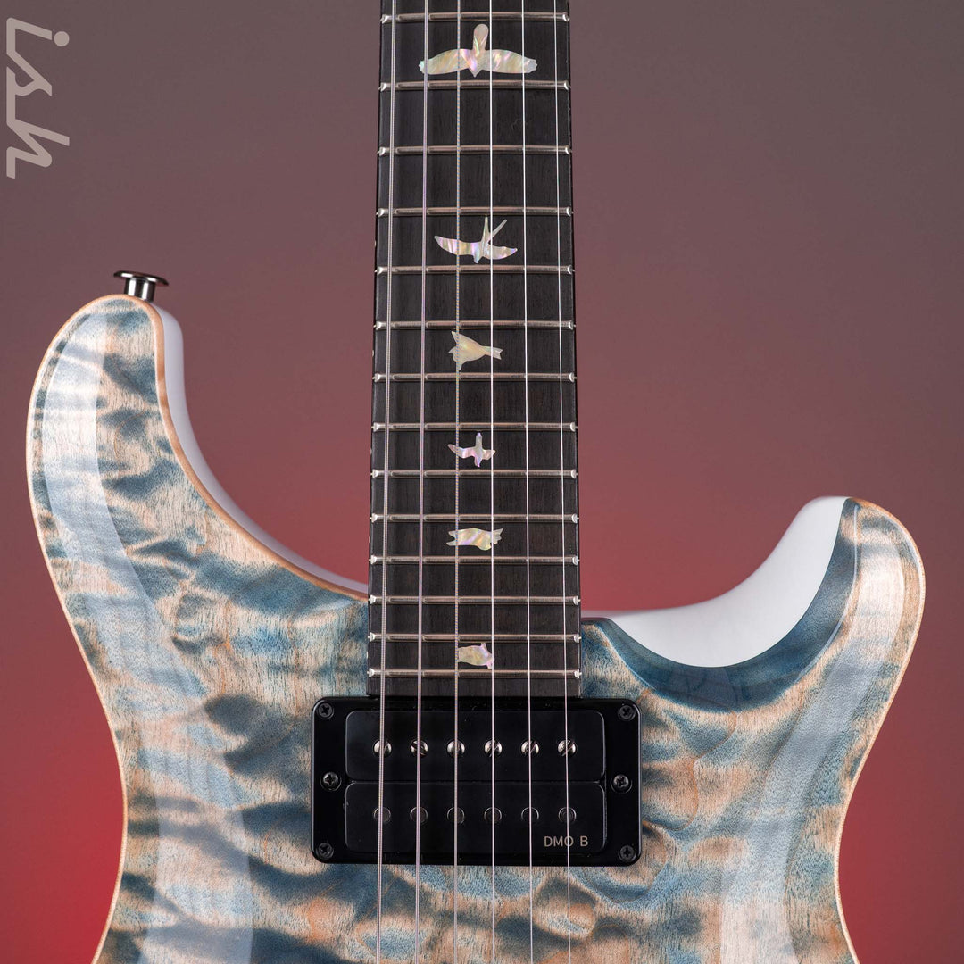 PRS Custom 24 Quilt Artist 1-Piece Top Indigo with White Back