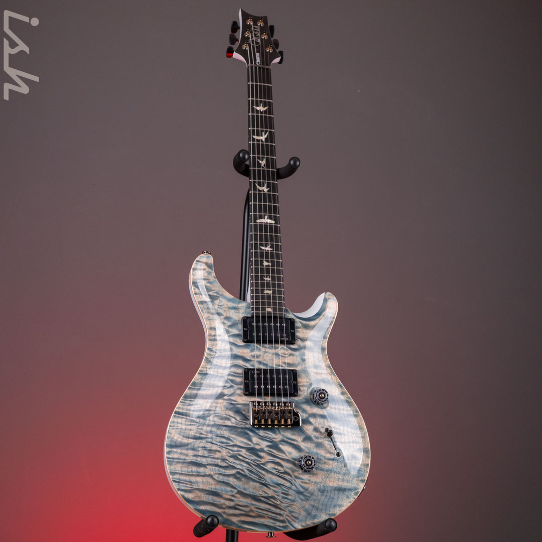 PRS Custom 24 Quilt Artist 1-Piece Top Indigo with White Back