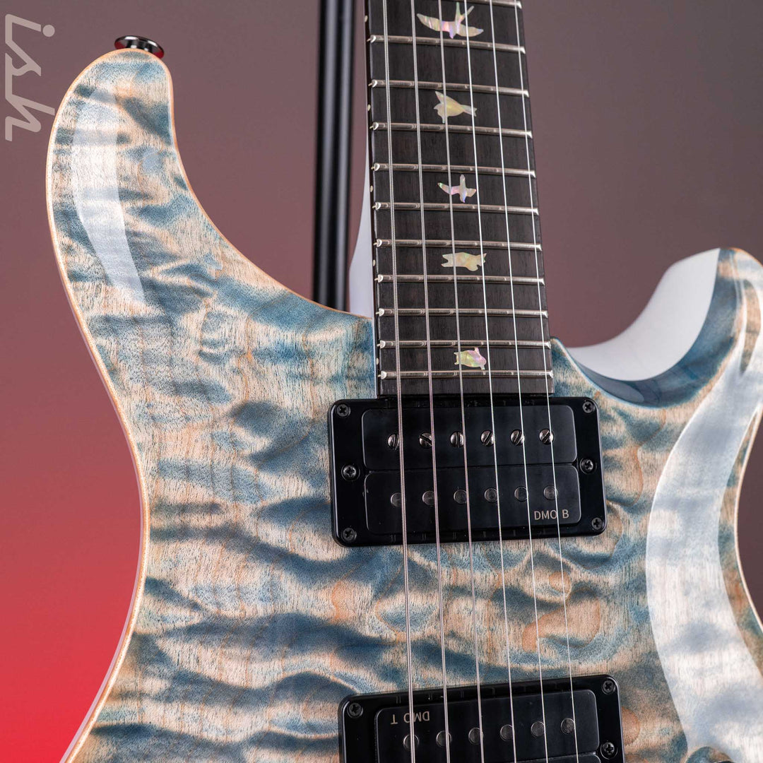 PRS Custom 24 Quilt Artist 1-Piece Top Indigo with White Back