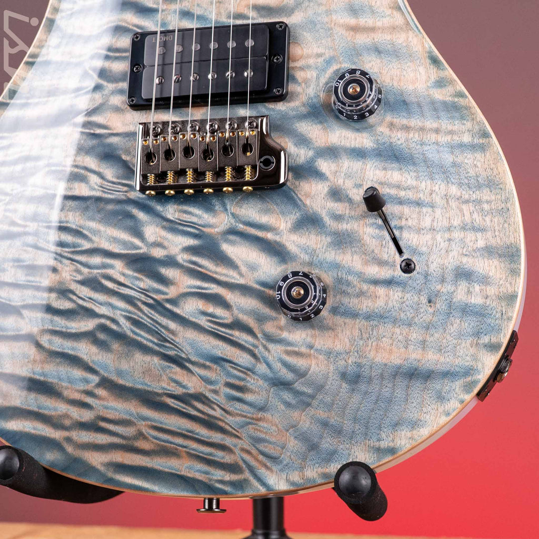 PRS Custom 24 Quilt Artist 1-Piece Top Indigo with White Back