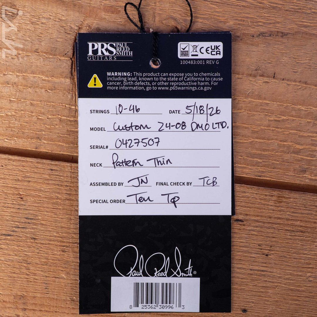 PRS Wood Library Custom 24-08 DMO Pickups Blood Orange Sprayer&