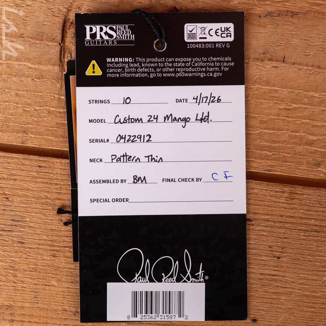 PRS Custom 24 Mango Top Limited Edition Violet