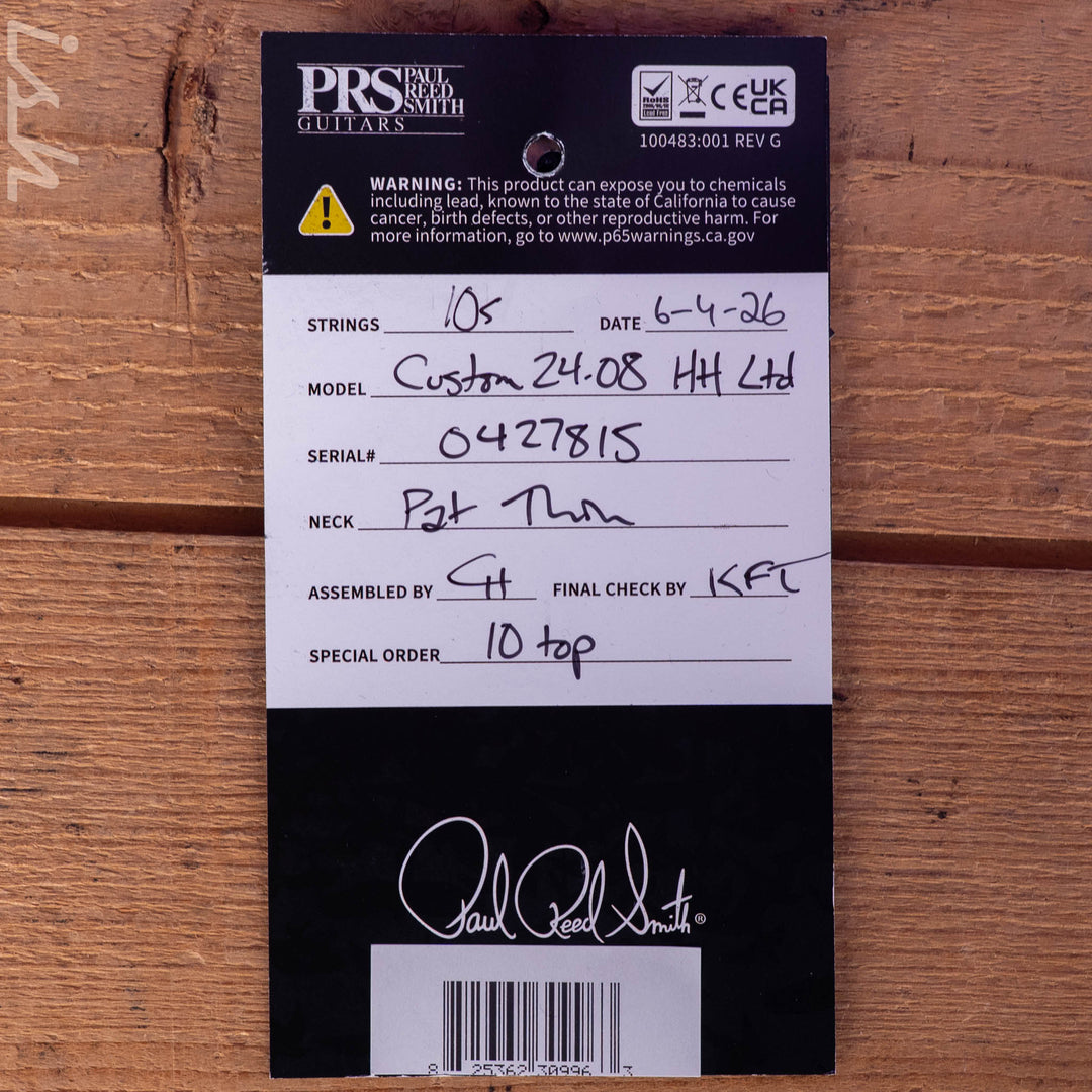 PRS Wood Library Custom 24-08 10-Top DMO Pomegranate Purple Burst Sprayer&