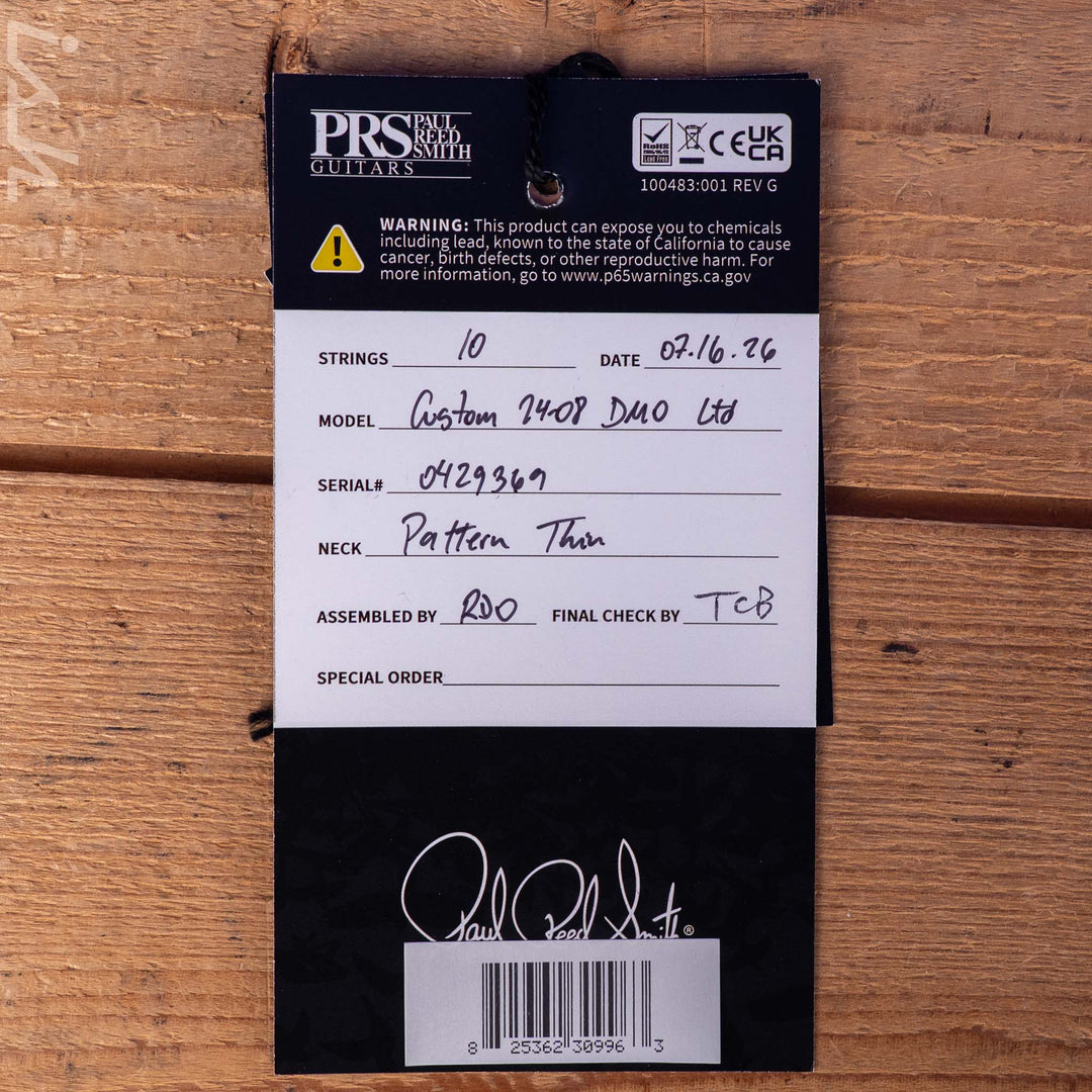 PRS Wood Library Custom 24-08 10-Top DMO Sprayer&