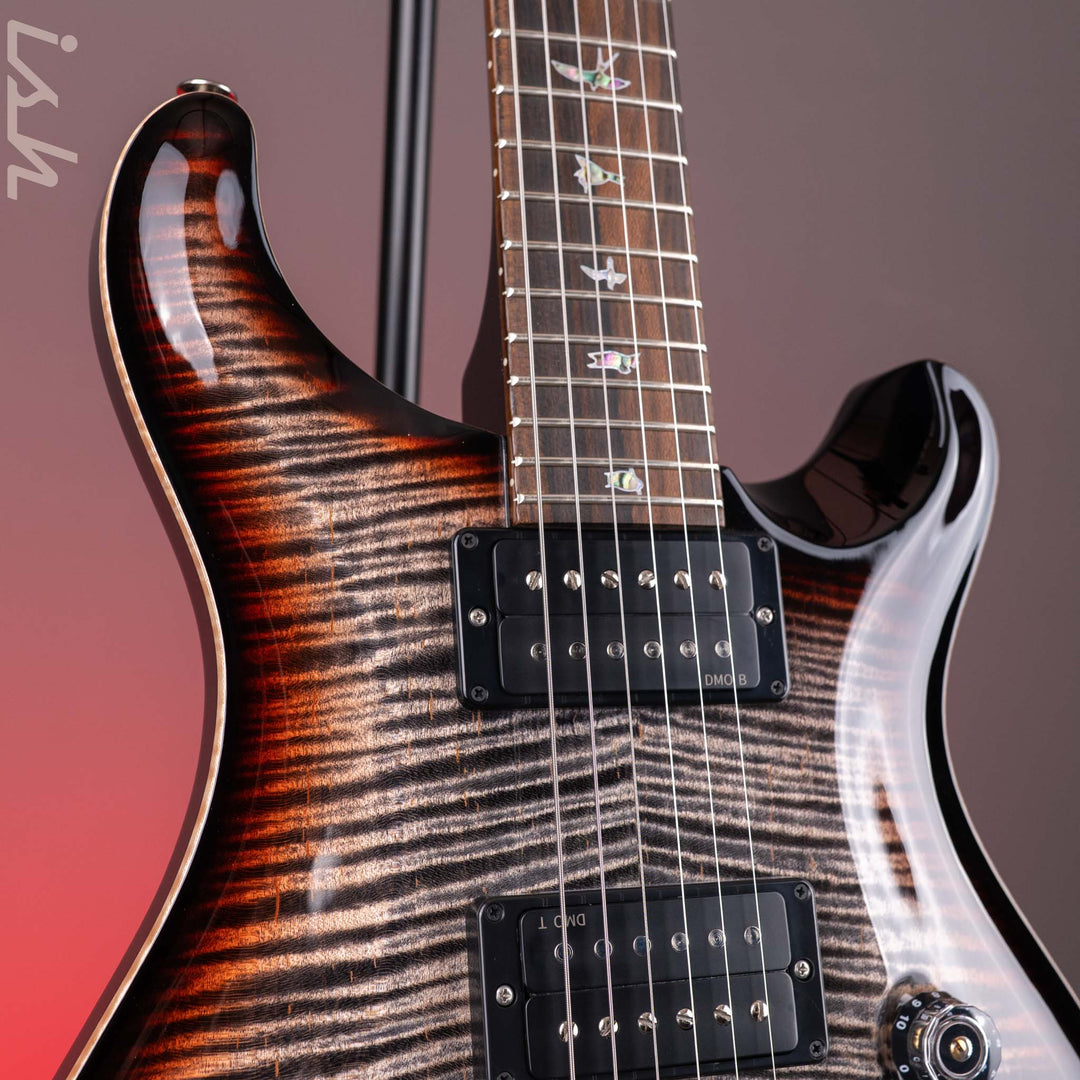 PRS Wood Library Custom 24 Stoptail Limited Edition 10-Top Charcoal Tri-Color Sunburst