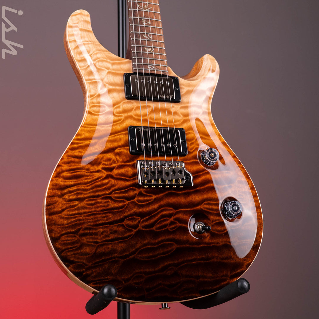 PRS Wood Library Custom 24 One-Piece 10-Top Quilt Amaretto Fade Ish 15th Anniversary