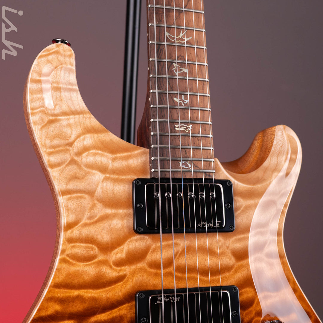 PRS Wood Library Custom 24 One-Piece 10-Top Quilt Amaretto Fade Ish 15th Anniversary