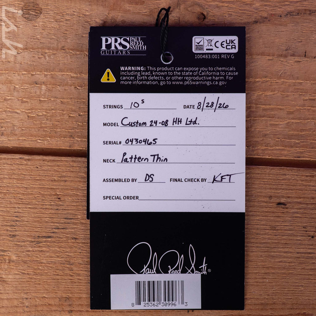 PRS Wood Library Custom 24-08 10-Top DMO Sprayer&