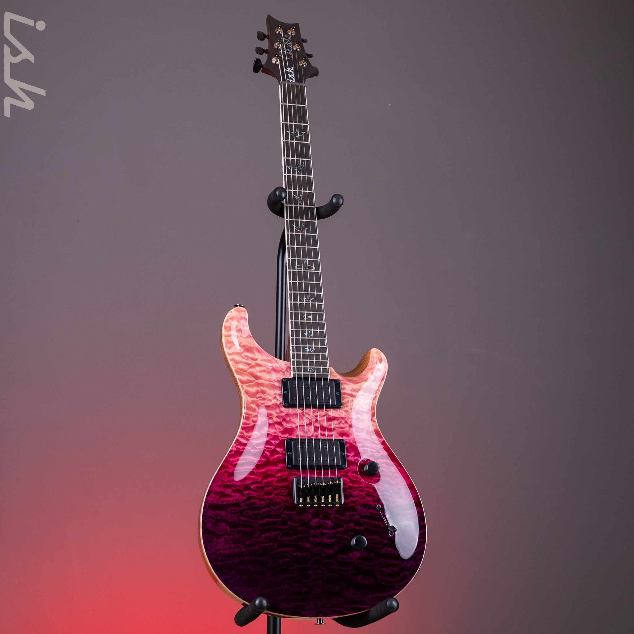 PRS Wood Library Mark Holcomb 10-Top Quilt Midnight Orchid Fade