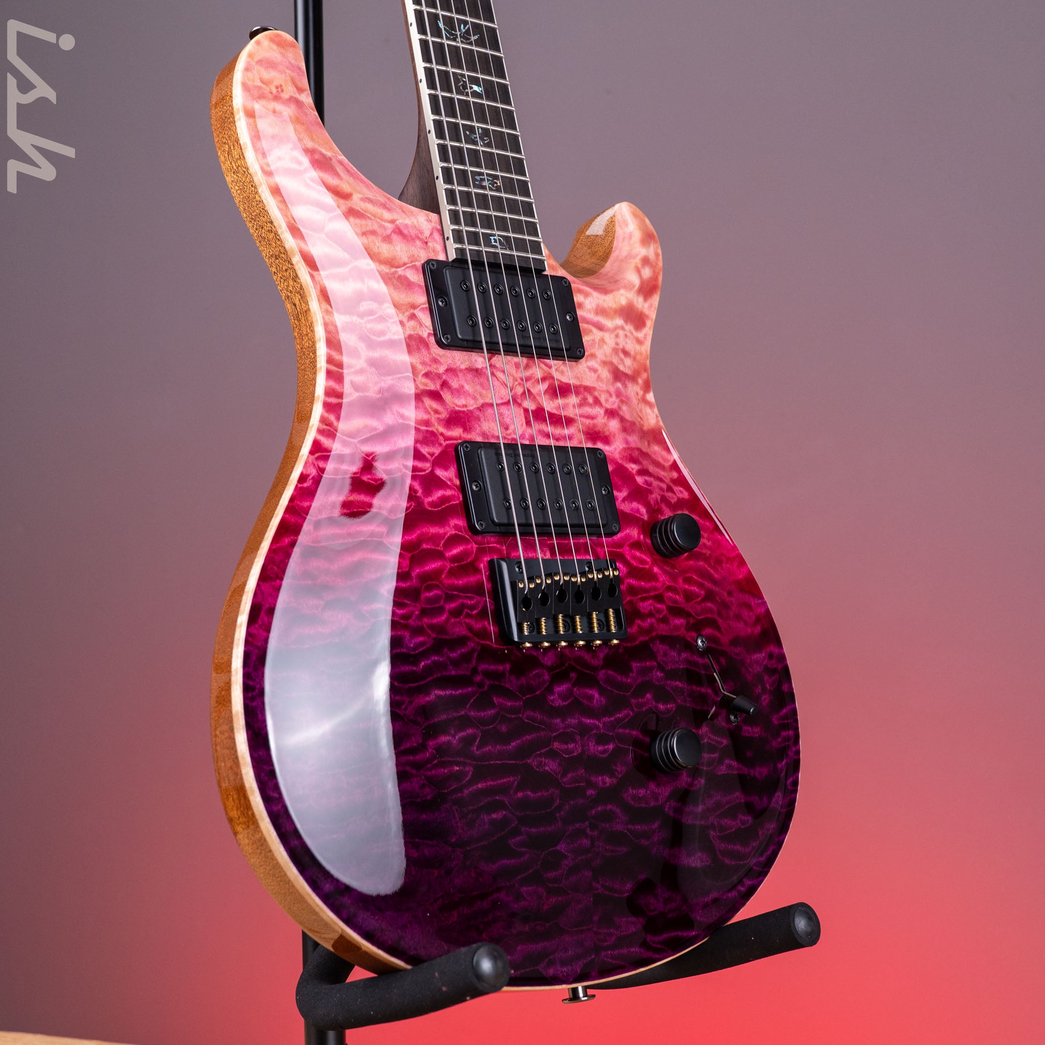 PRS Wood Library Mark Holcomb 10-Top Quilt Midnight Orchid Fade