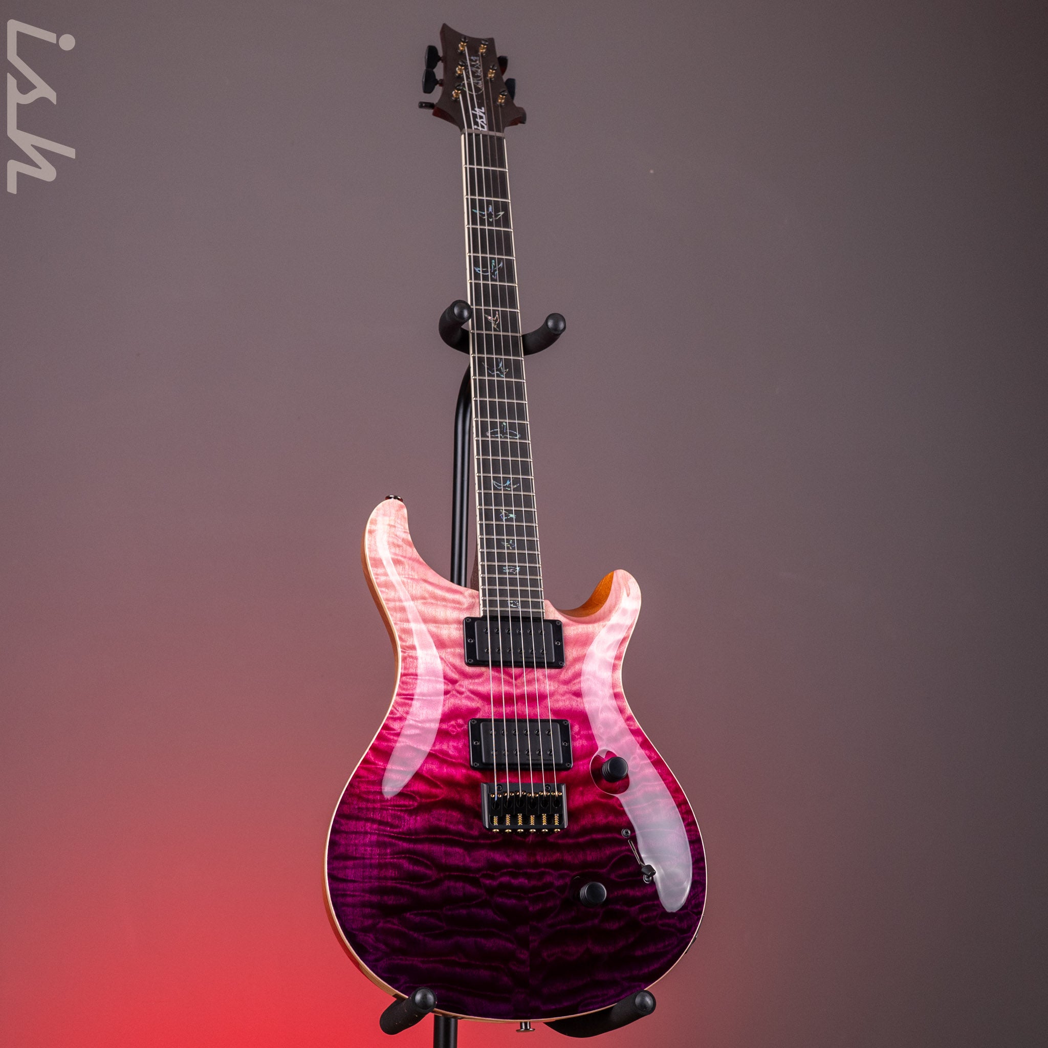 PRS Wood Library Mark Holcomb 10-Top Quilt Midnight Orchid Fade