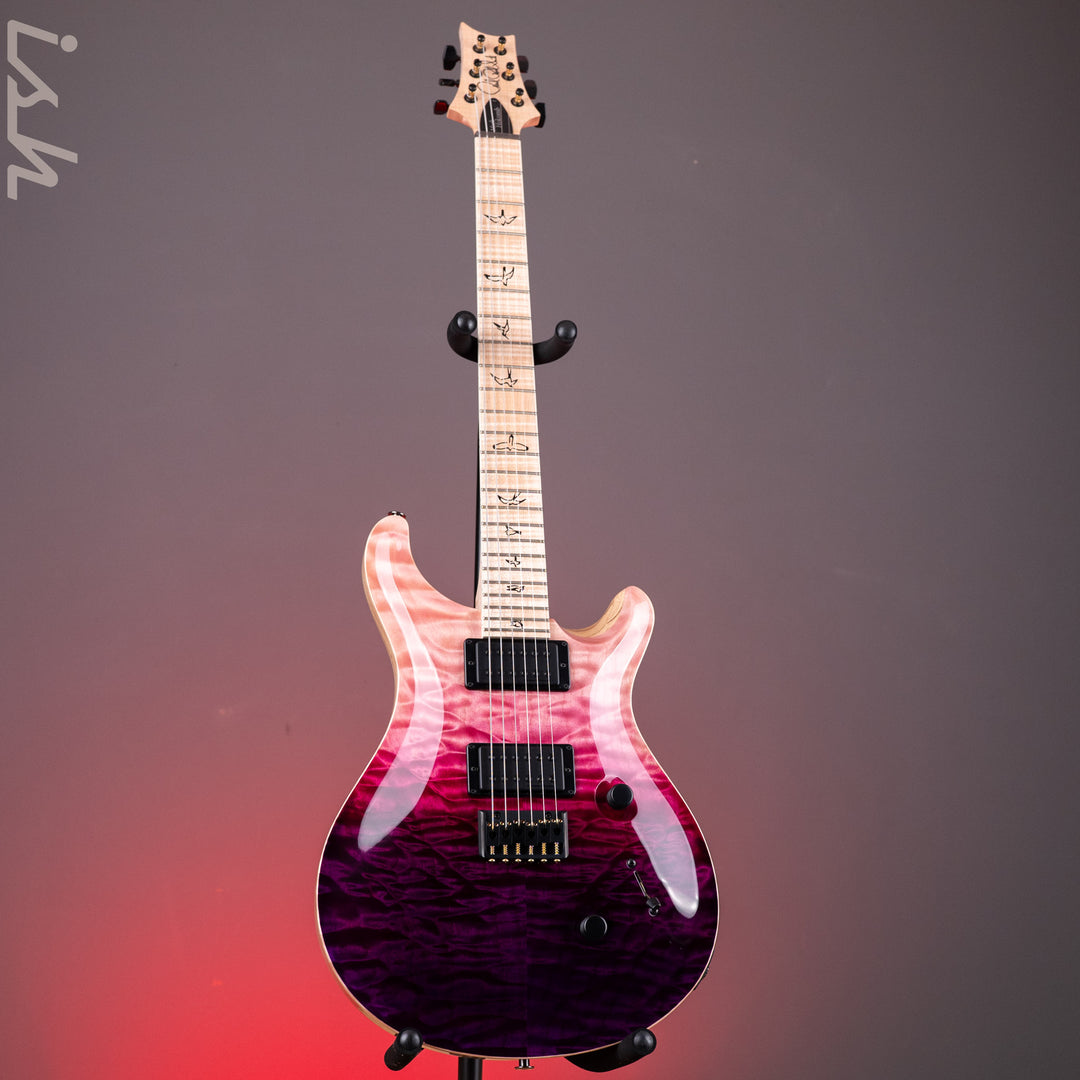 PRS Wood Library Mark Holcomb 10-Top Quilt Midnight Orchid Fade Ish 15th Anniversary Maple Neck