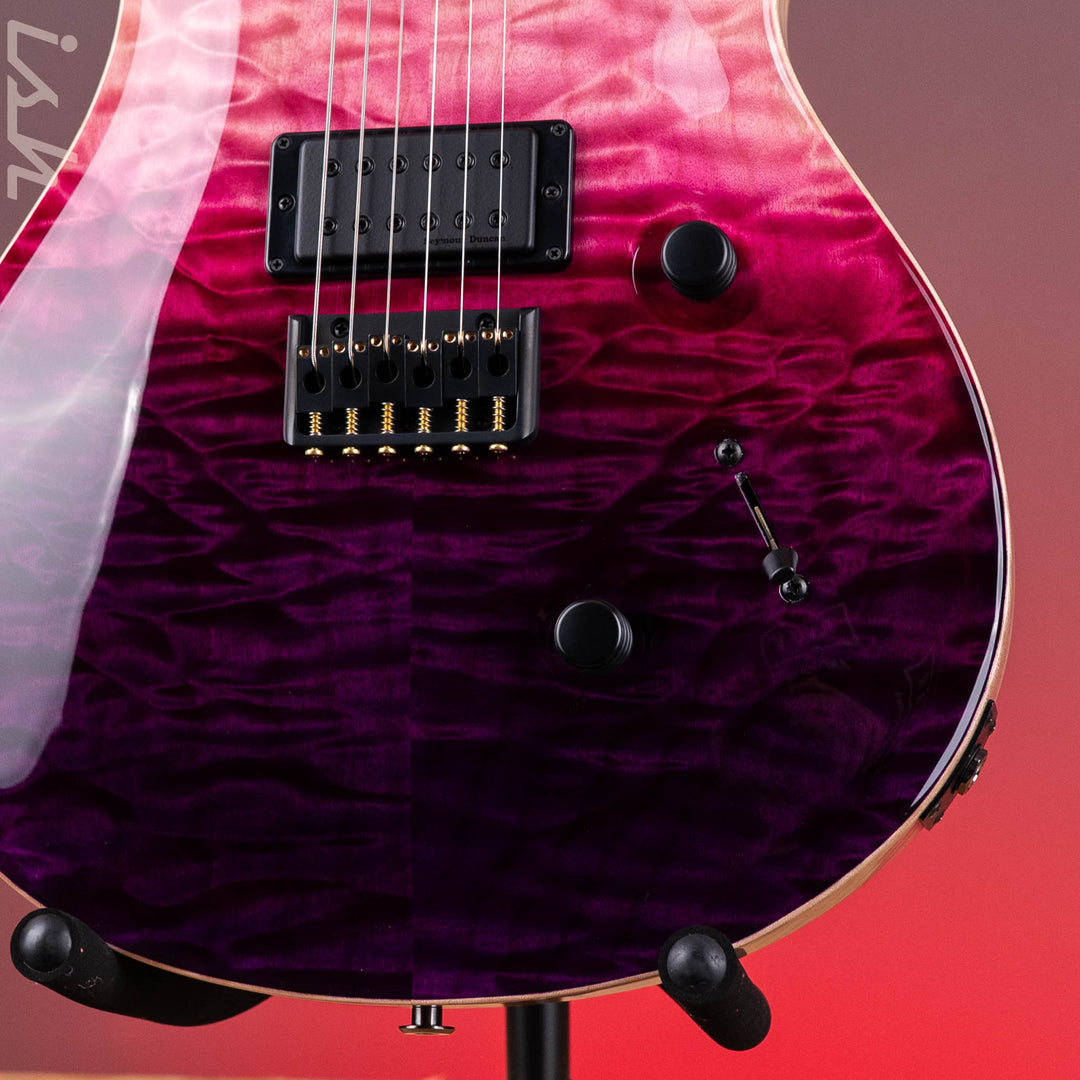 PRS Wood Library Mark Holcomb 10-Top Quilt Midnight Orchid Fade Ish 15th Anniversary Maple Neck