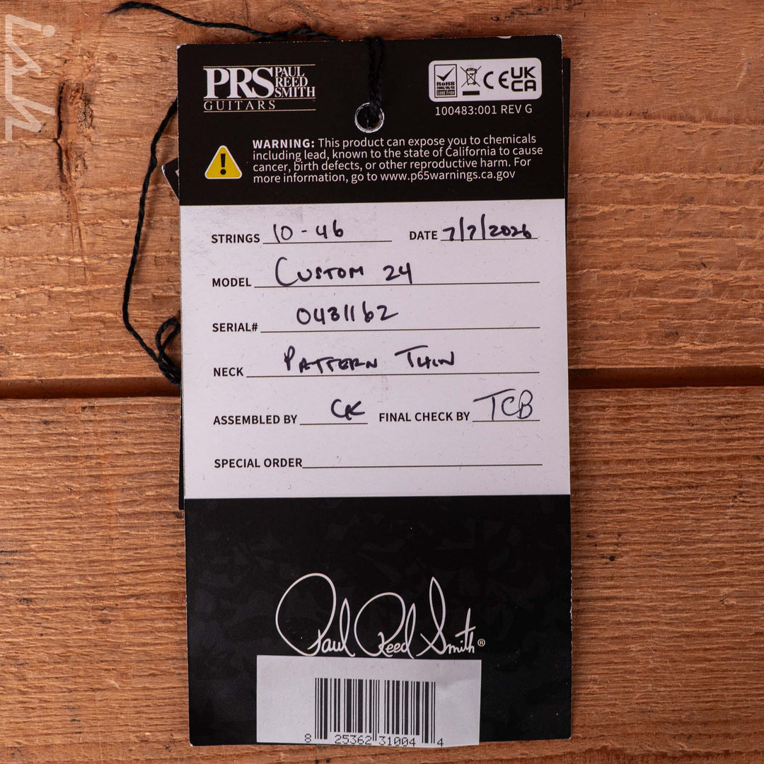 PRS Wood Library Custom 24 One Piece Artist Quilt Top Faded Indigo