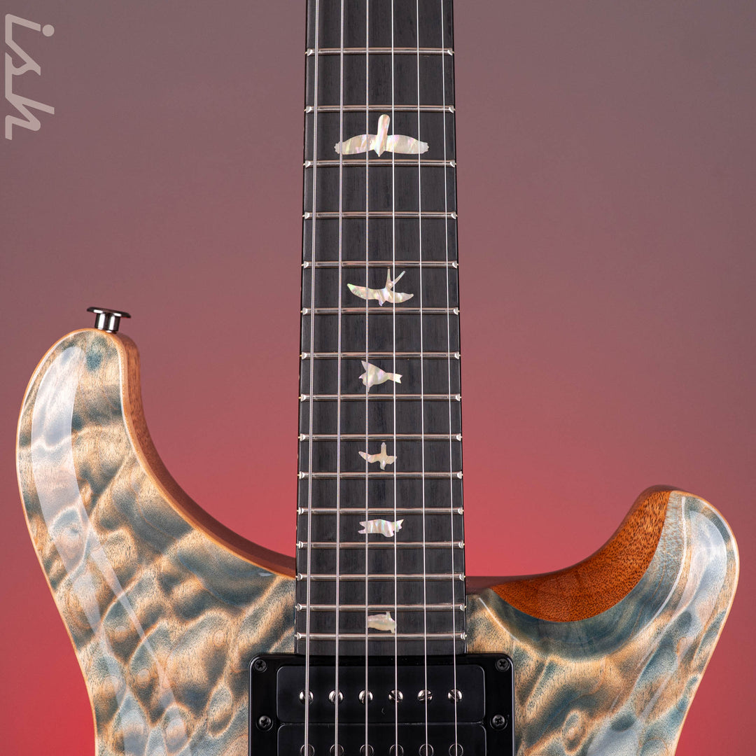 PRS Wood Library Custom 24 One Piece Artist Quilt Top Faded Indigo