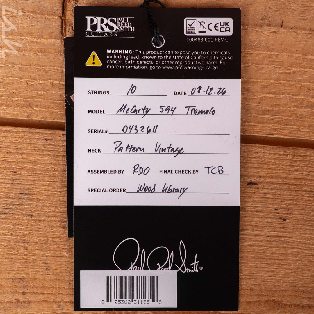 PRS Wood Library McCarty 594 Tremolo 10-Top Laguna