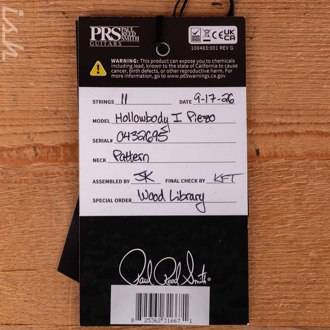 PRS Wood Library Hollowbody I Piezo Spruce Top Dark Cherry Sunburst