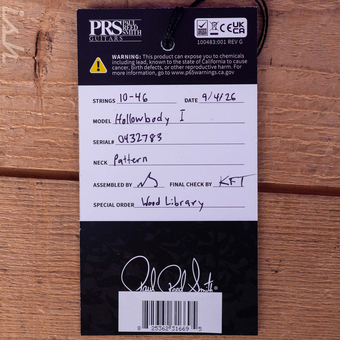 PRS Wood Library Hollowbody I Piezo Spruce Top Natural