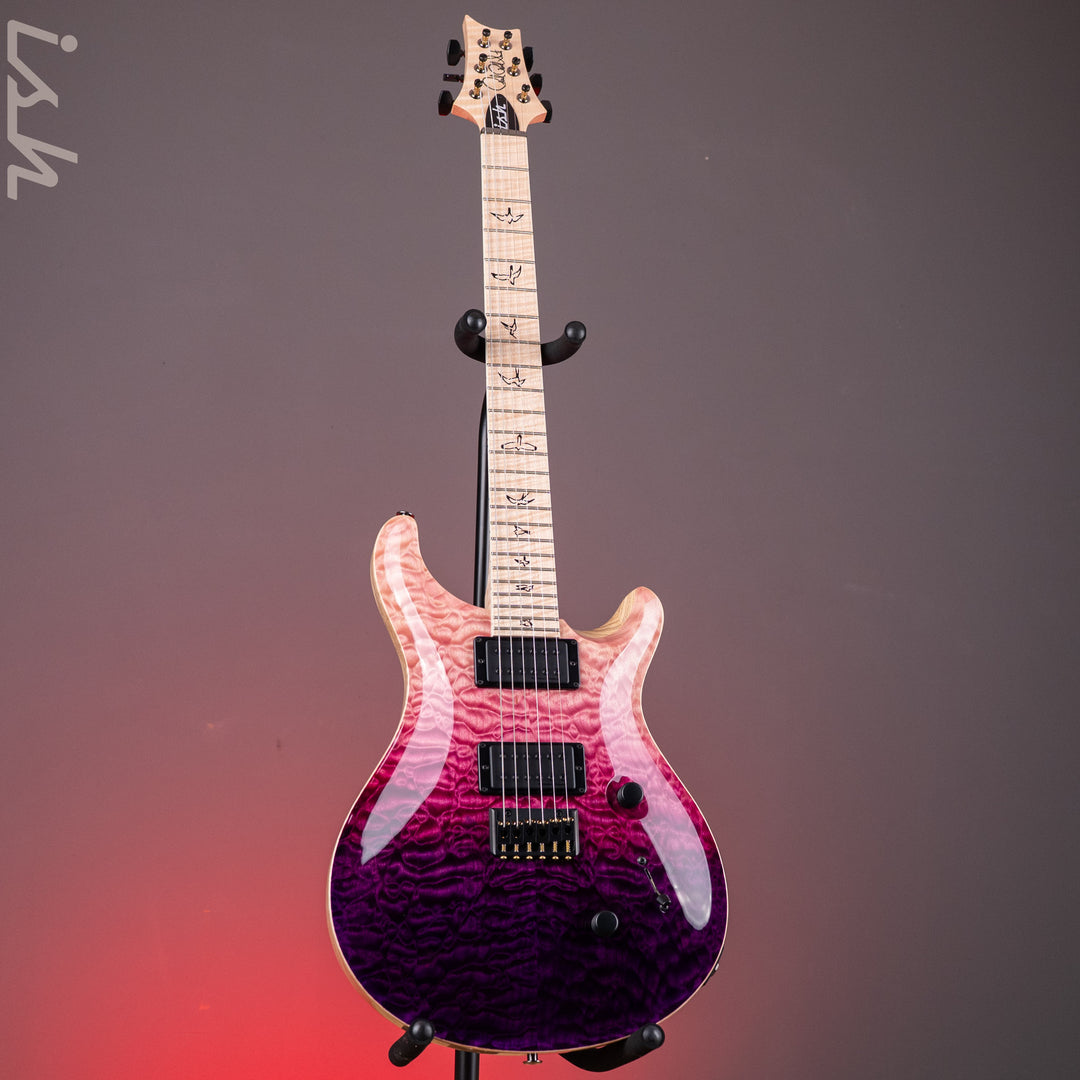 PRS Wood Library Mark Holcomb 10-Top Quilt Midnight Orchid Fade Ish 15th Anniversary Maple Neck
