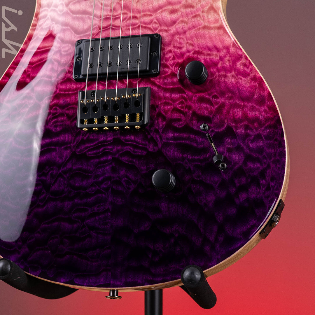 PRS Wood Library Mark Holcomb 10-Top Quilt Midnight Orchid Fade Ish 15th Anniversary Maple Neck
