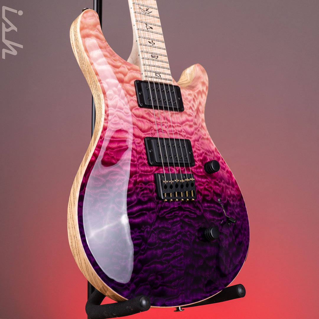 PRS Wood Library Mark Holcomb 10-Top Quilt Midnight Orchid Fade Ish 15th Anniversary Maple Neck